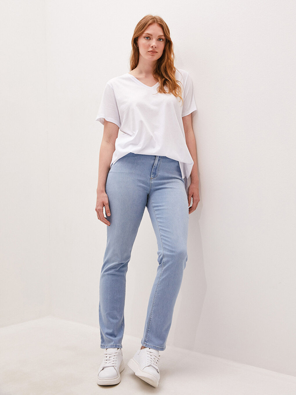 Ženske farmerke visokog struka slim fit-1