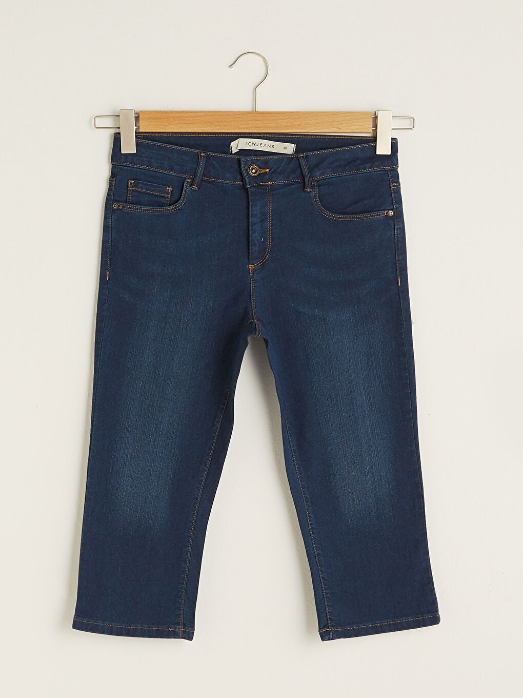 Normal Waist Slim Fit Pocket Detailed Woman Rodeo Jean Capri -S19055Z8-309
