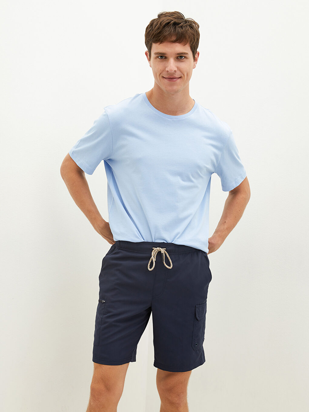 İndigo Uzun Boy Basic Erkek Deniz Şortu