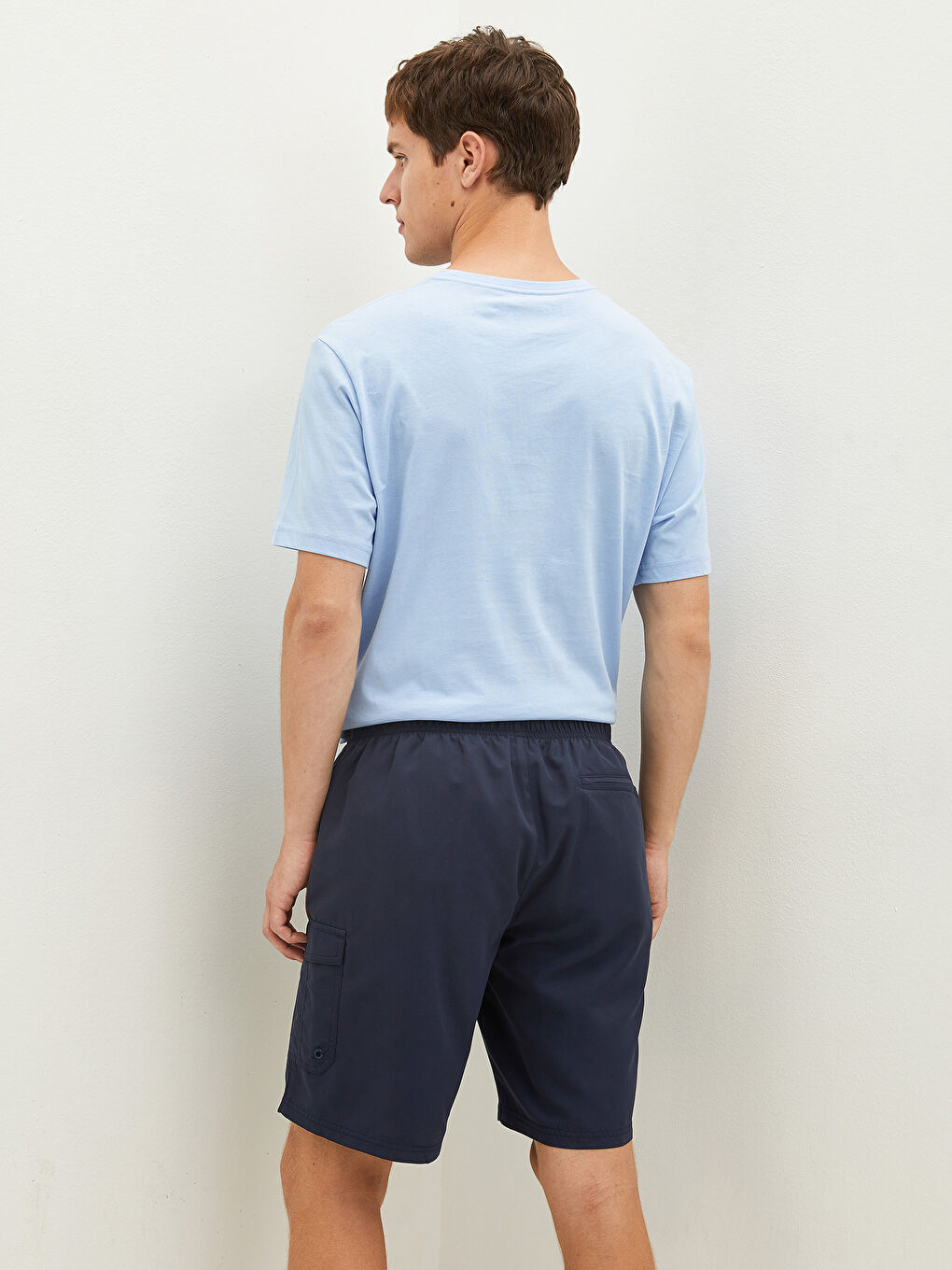 İndigo Uzun Boy Basic Erkek Deniz Şortu-4