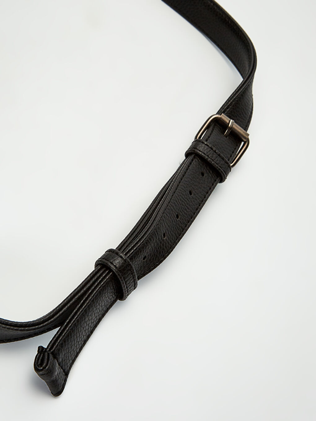 Siyah Erkek Deri Görünümlü Bel Çantası-4