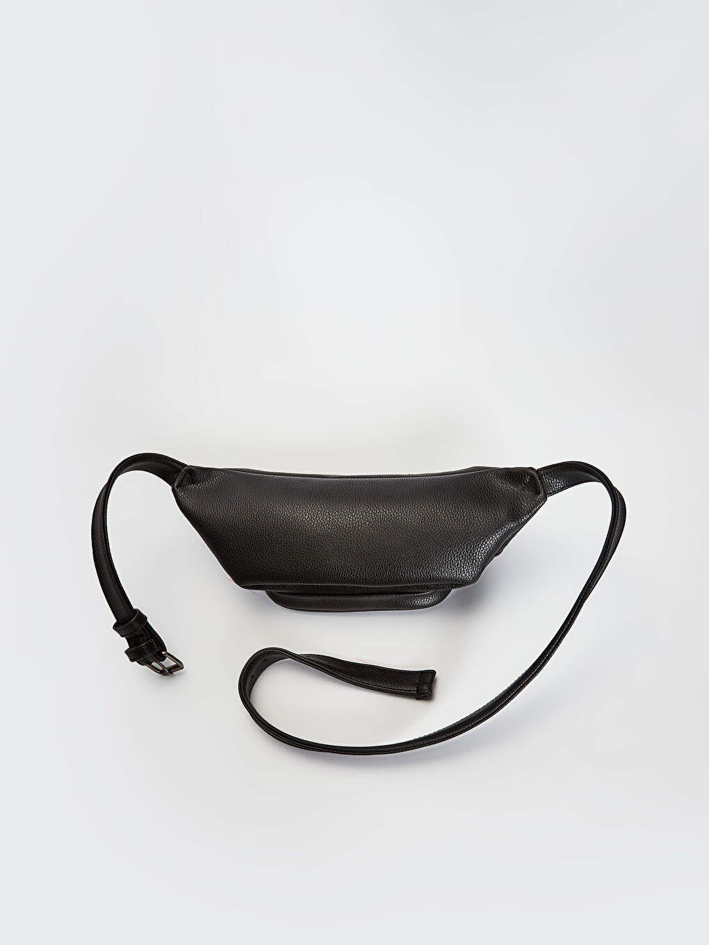 Siyah Erkek Deri Görünümlü Bel Çantası-5