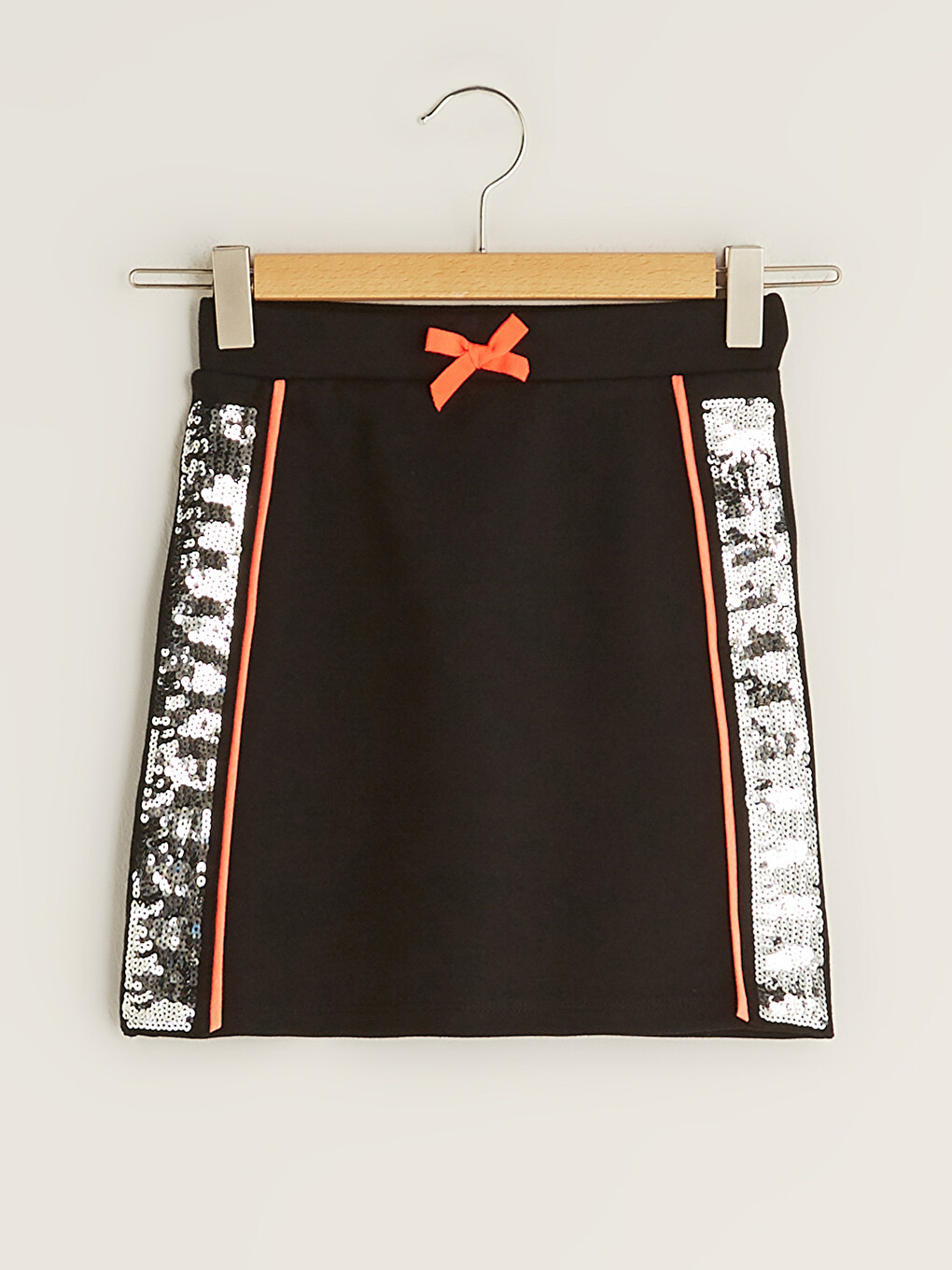 Elastic Waist Sequins Embroidered Girl Skirt