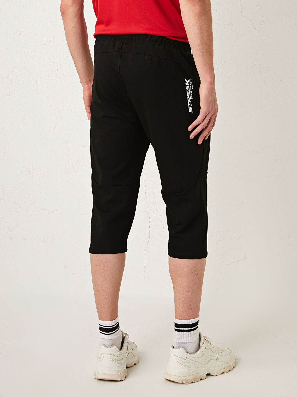 Siyah Standart Kalıp Erkek Spor Kapri-3