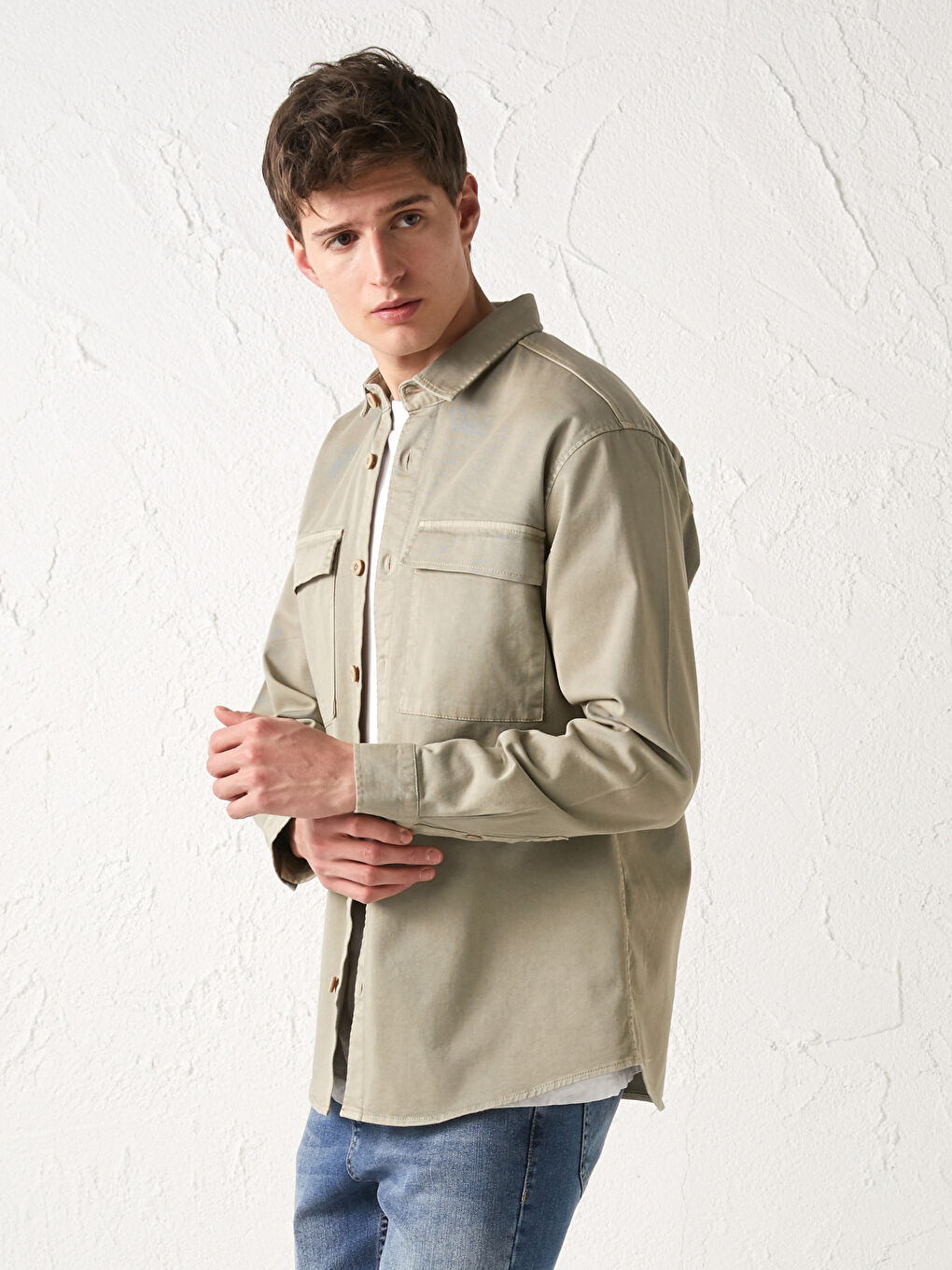 XSIDE Regular Fit Long Sleeve Gabardine Men's Shirt -S19162Z8-GEK