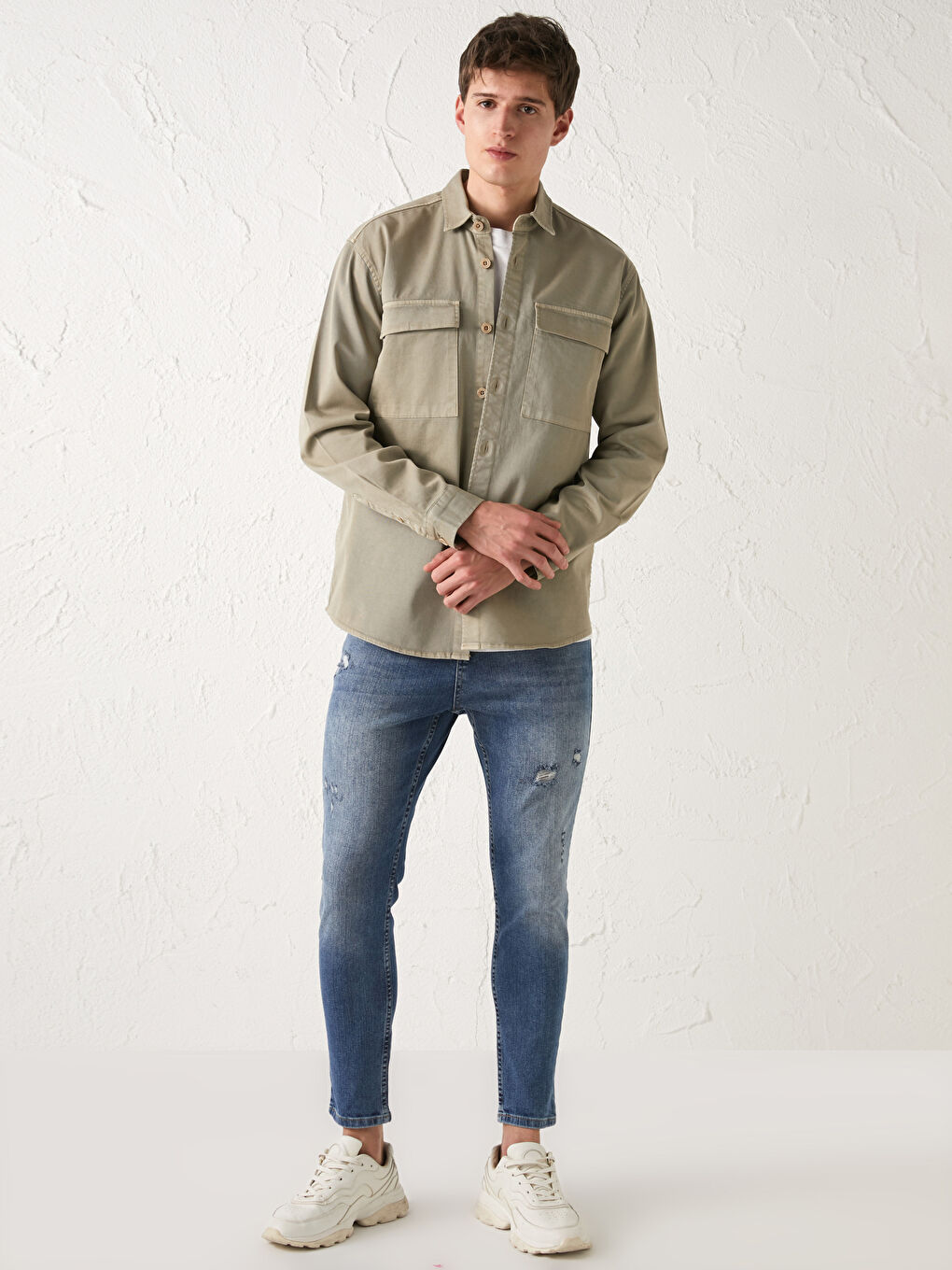 XSIDE Regular Fit Long Sleeve Gabardine Men's Shirt -S19162Z8-GEK