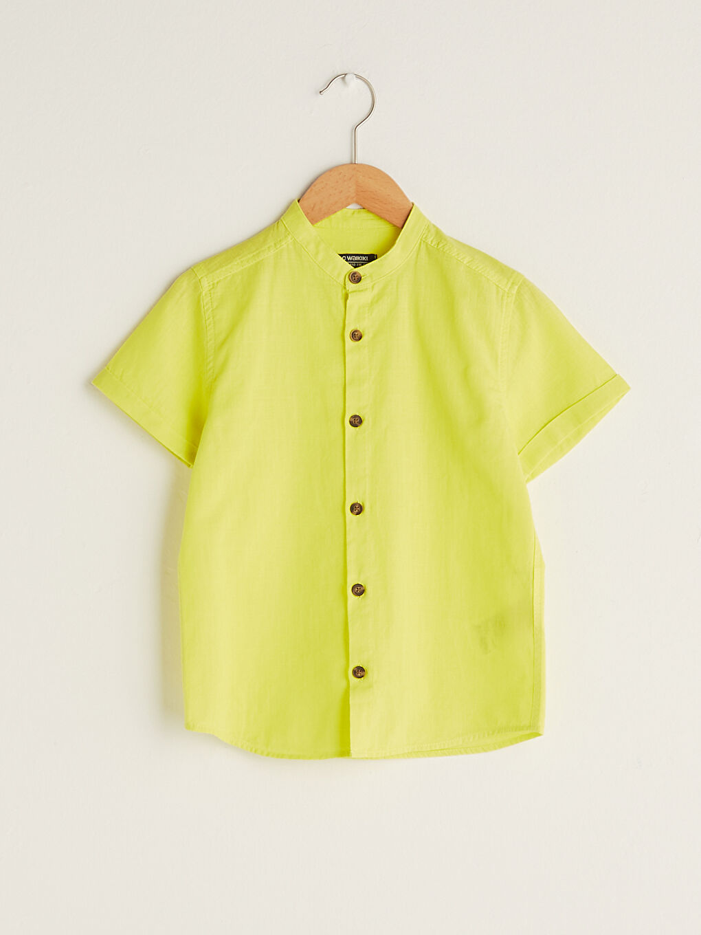 Yeşil Hakim Yaka Basic Kısa Kollu Poplin Erkek Çocuk Gömlek