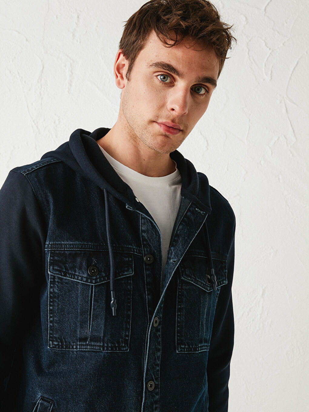 XSIDE Regular Fit Jeansjacke Für Herren Mit Kapuze -S19206Z8-309