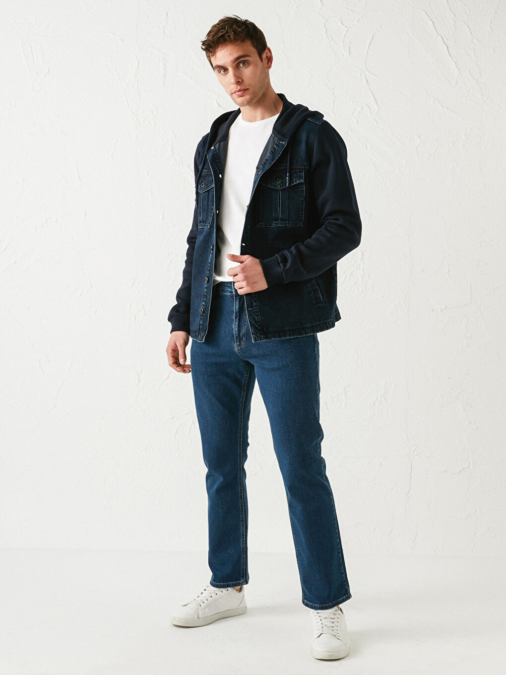 XSIDE Regular Fit Jeansjacke Für Herren Mit Kapuze -S19206Z8-309