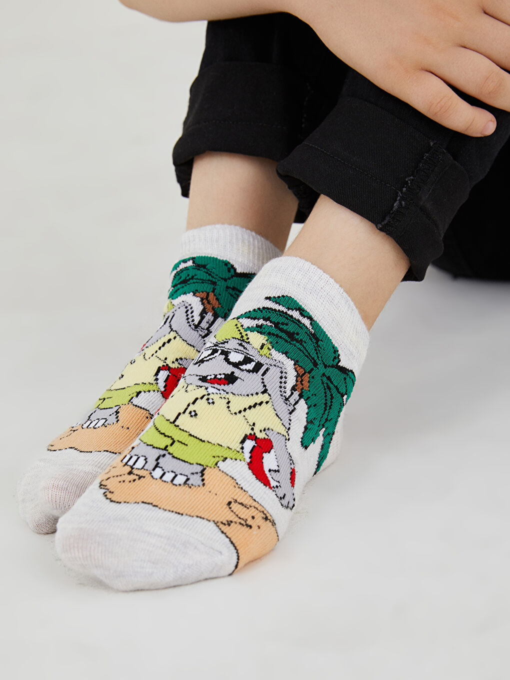 Patterned Boys' Trainer Socks 7 Pack