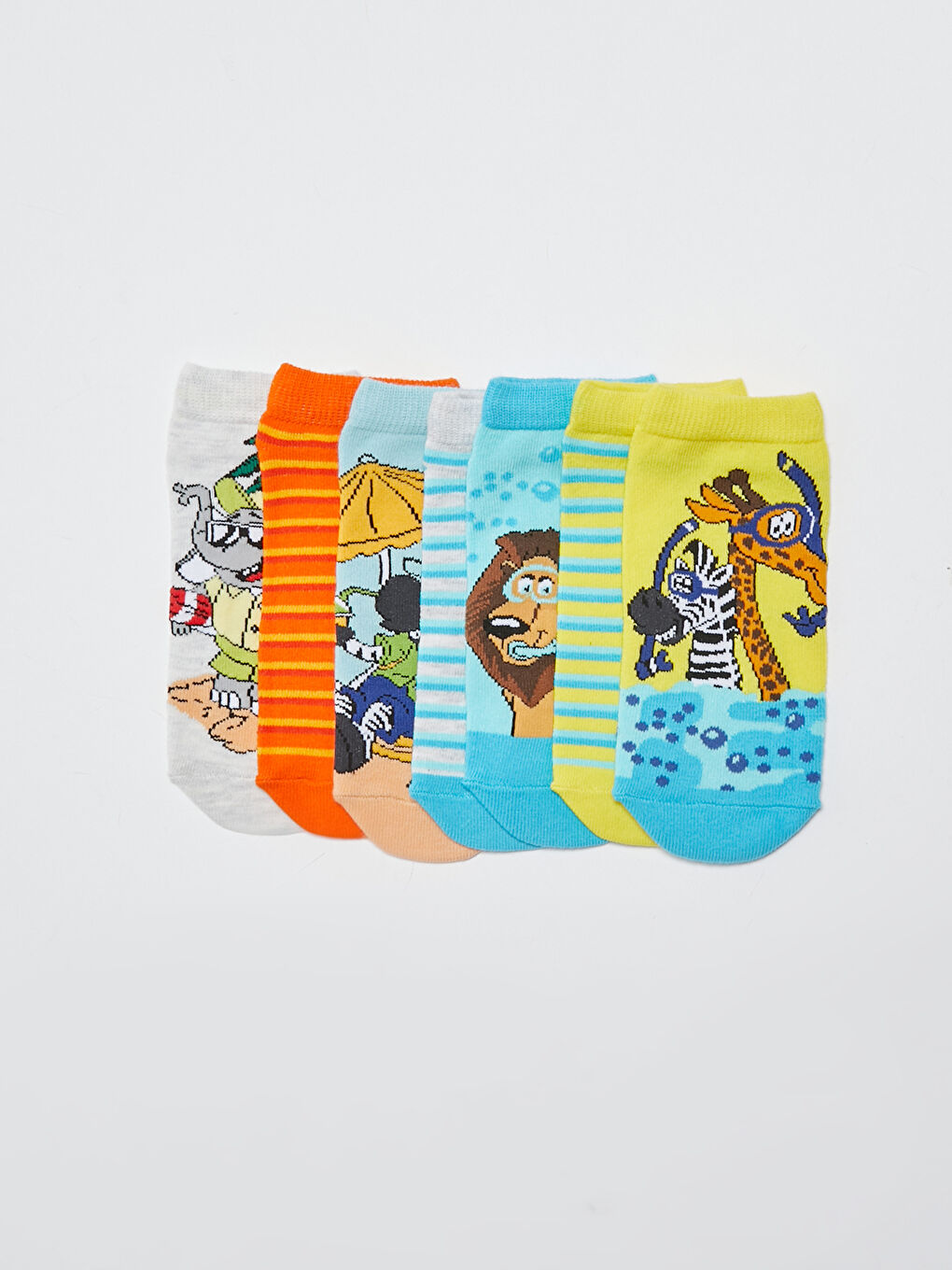 Patterned Boys' Trainer Socks 7 Pack-2