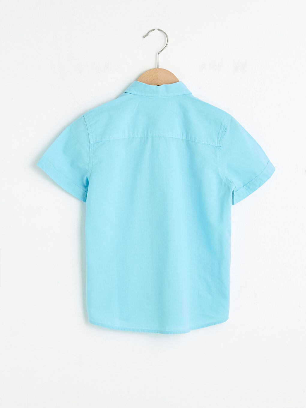 Basic Short Sleeve Boy's Poplin Shirt-2