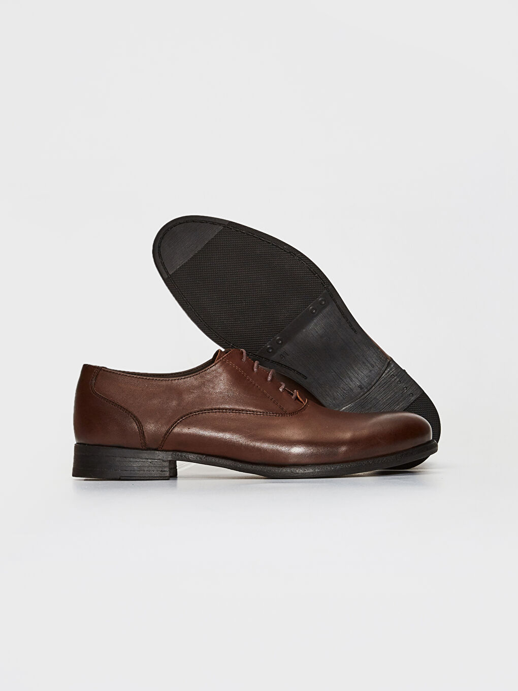 Kahverengi Hakiki Deri Bağcıklı Erkek Klasik Ayakkabı-2