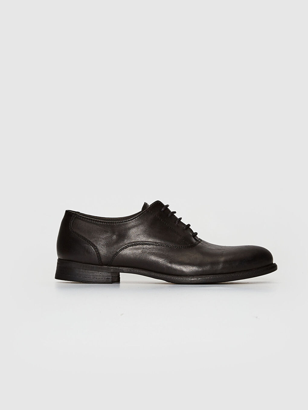 Siyah Hakiki Deri Bağcıklı Erkek Klasik Ayakkabı-1