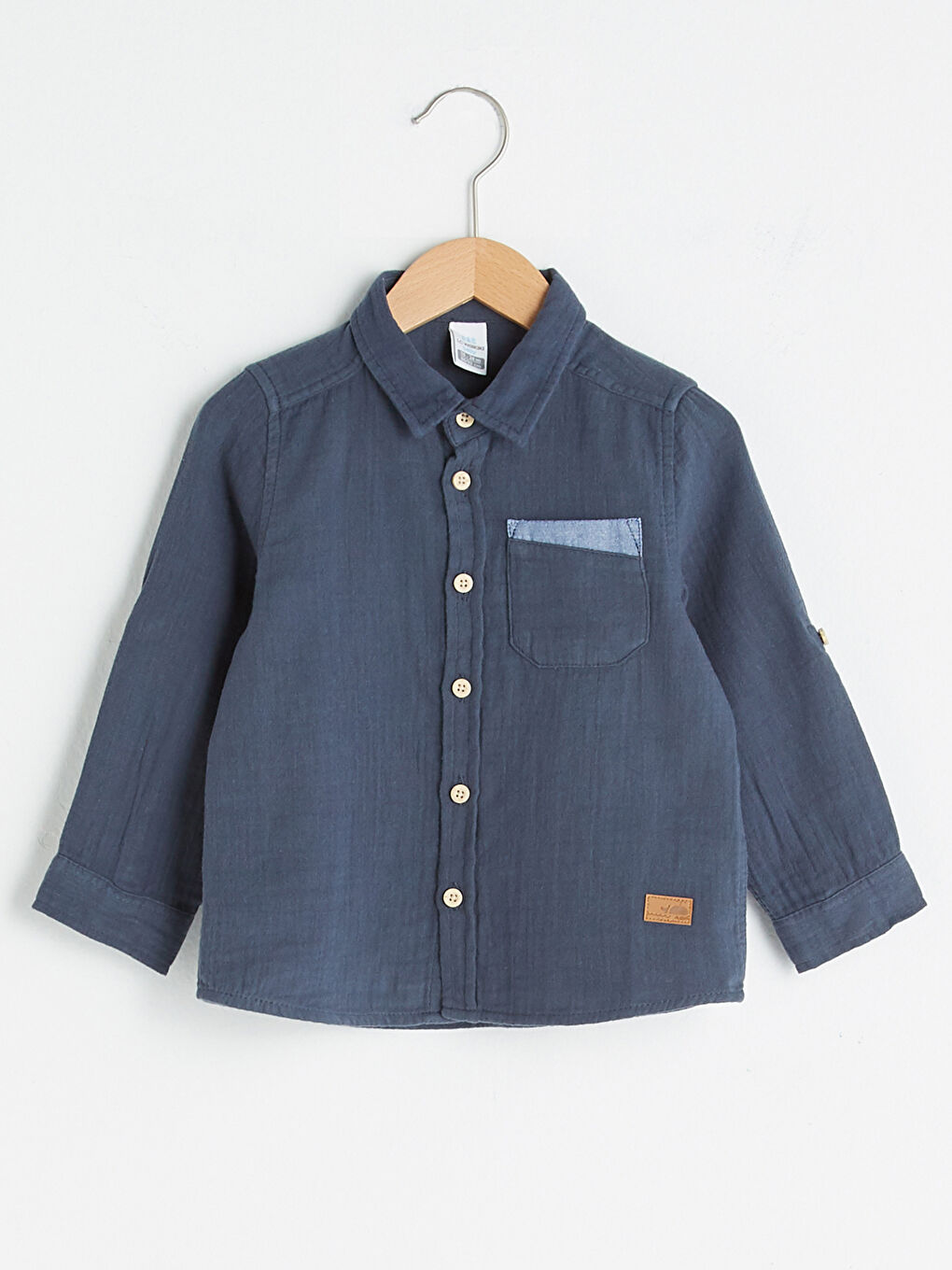 Chemise Basique en Coton à Manches Longues Pour Bébé Garçon.