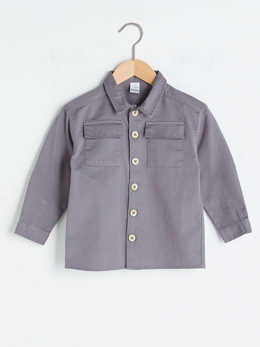Chemise Basique Gabardine à Manches Longues pour Garçon Bébé
