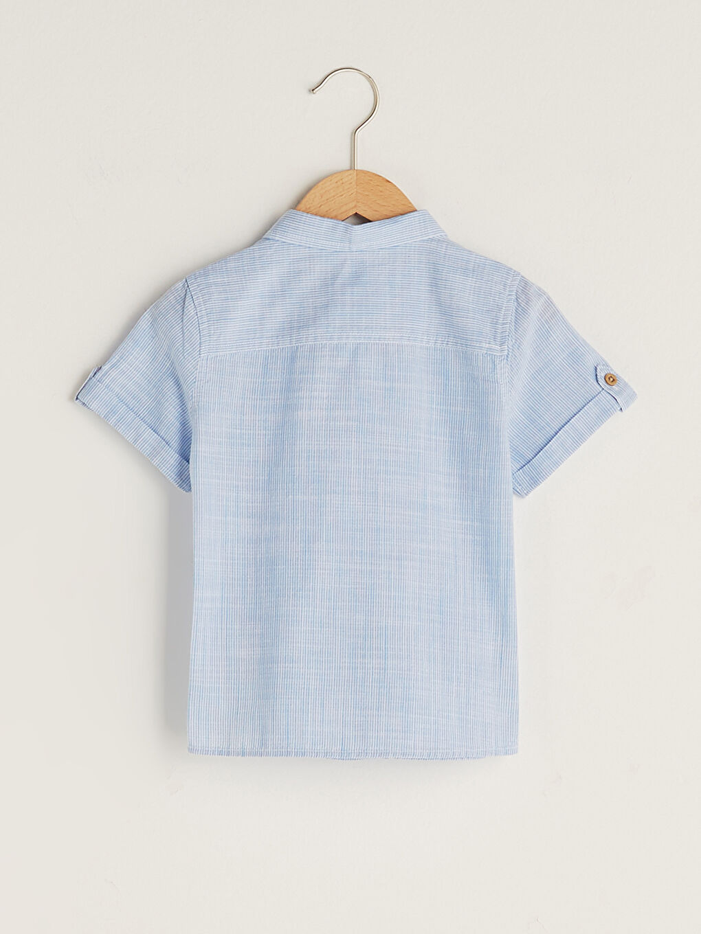 Chemise Bébé Garçon Rayée en Popeline à Manches Courtes-1
