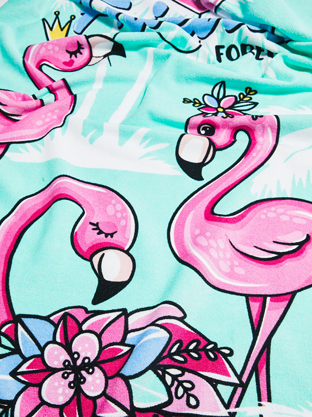 منشفة شاطئ للبنات بطبعة فلامنغو-1