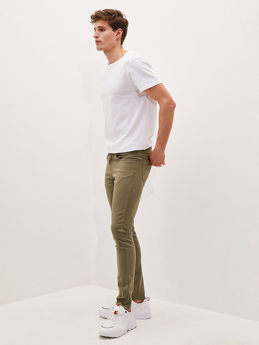 Yeşil Slim Fit Gabardin Erkek Pantolon