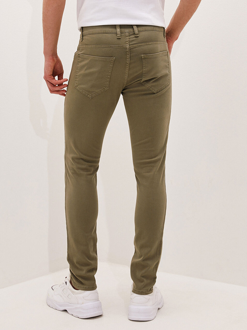Yeşil Slim Fit Gabardin Erkek Pantolon-3