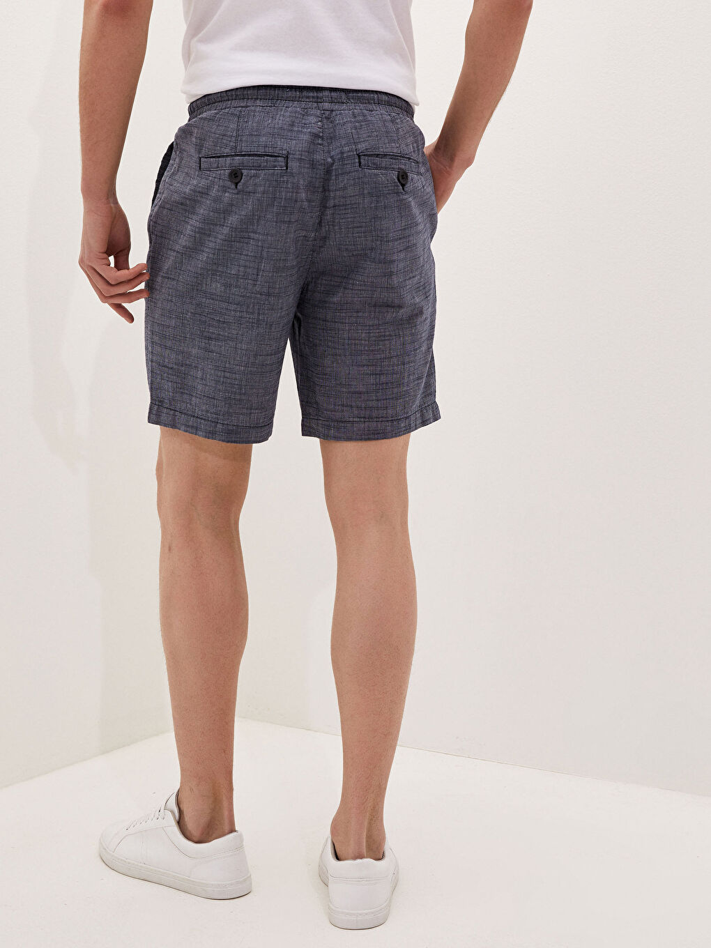 İndigo Slim Fit Gabardin Erkek Şort-4