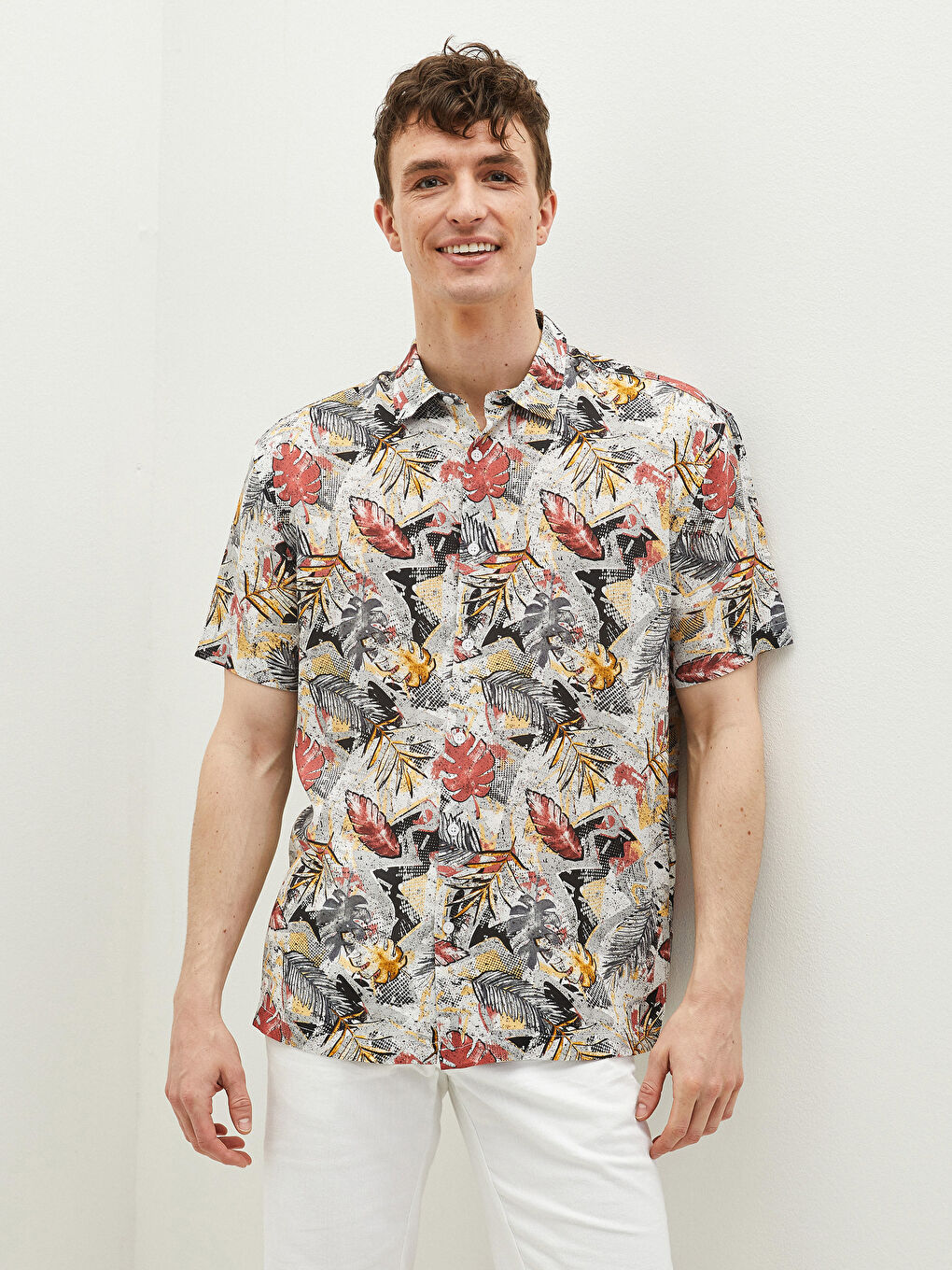 XSIDE Regular Fit Short Sleeve Patterned Men's Shirt