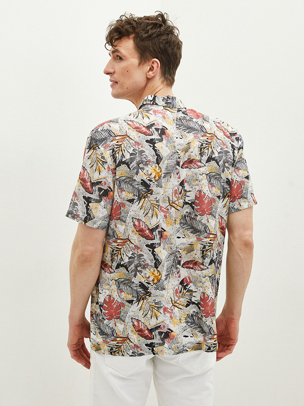 Regular Fit Short Sleeve Patterned Men's Shirt-4