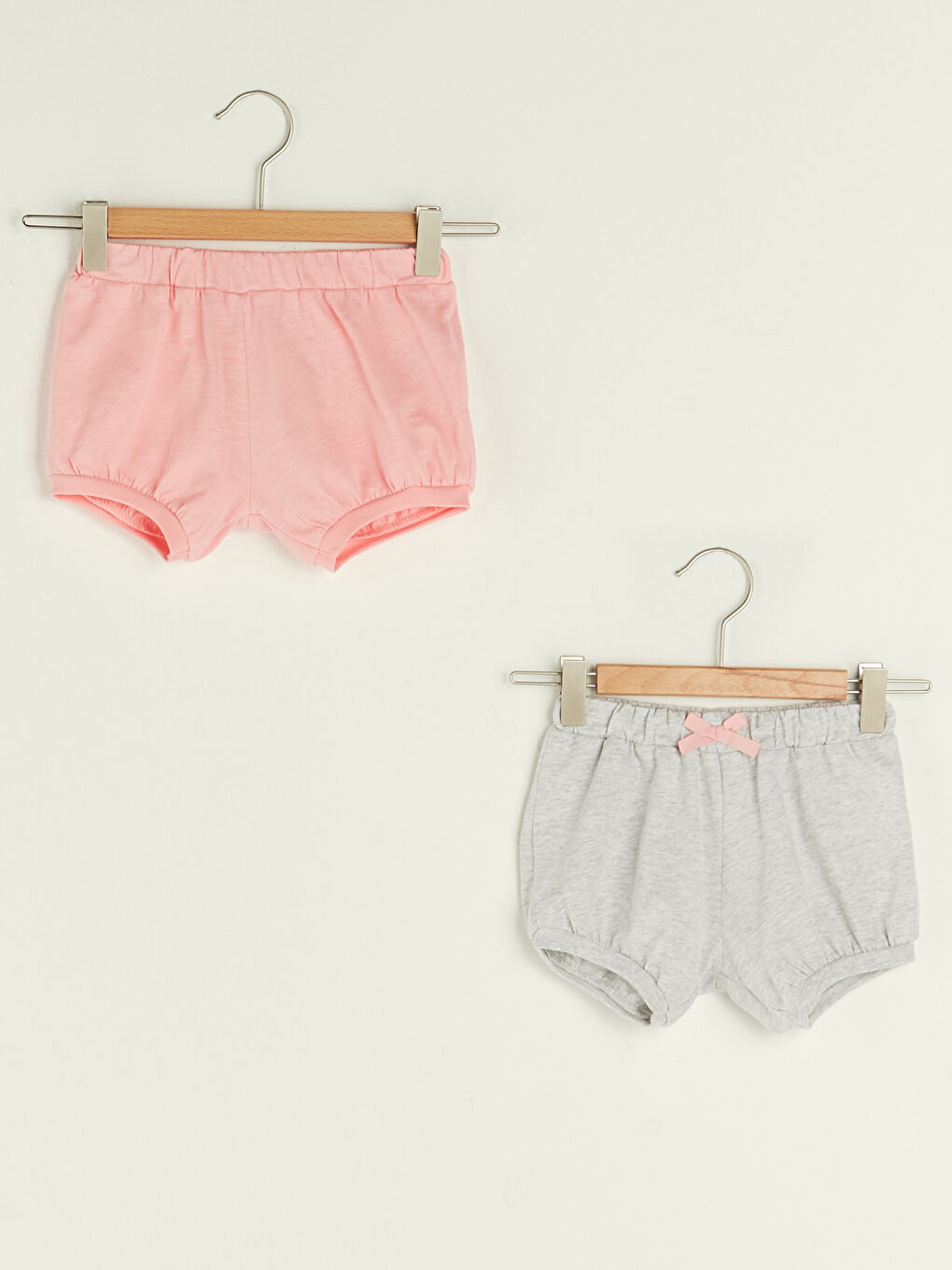 Elastic Waist Cotton Baby Girl Shorts 2 Pieces