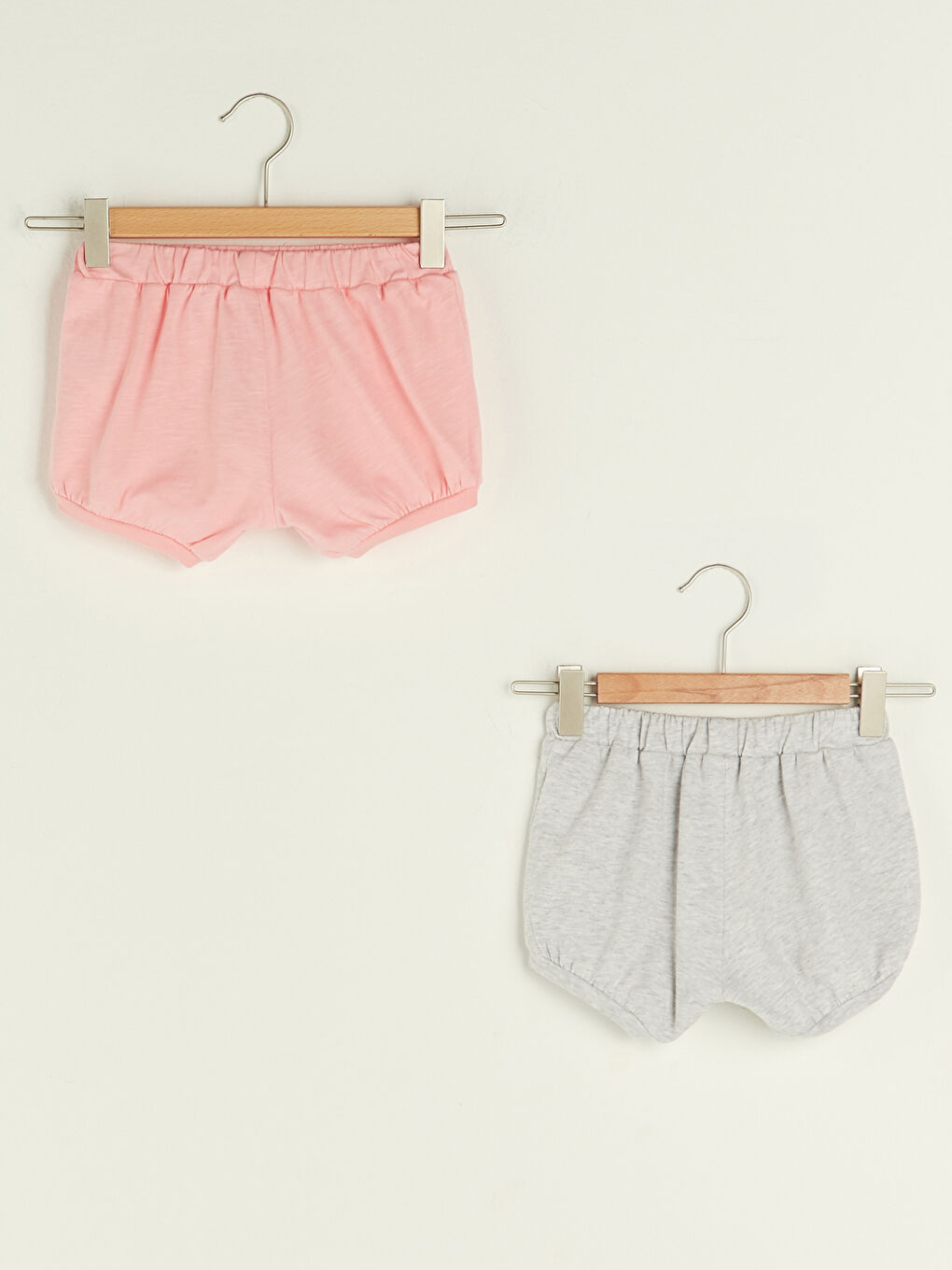 Elastic Waist Cotton Baby Girl Shorts 2 Pieces-1