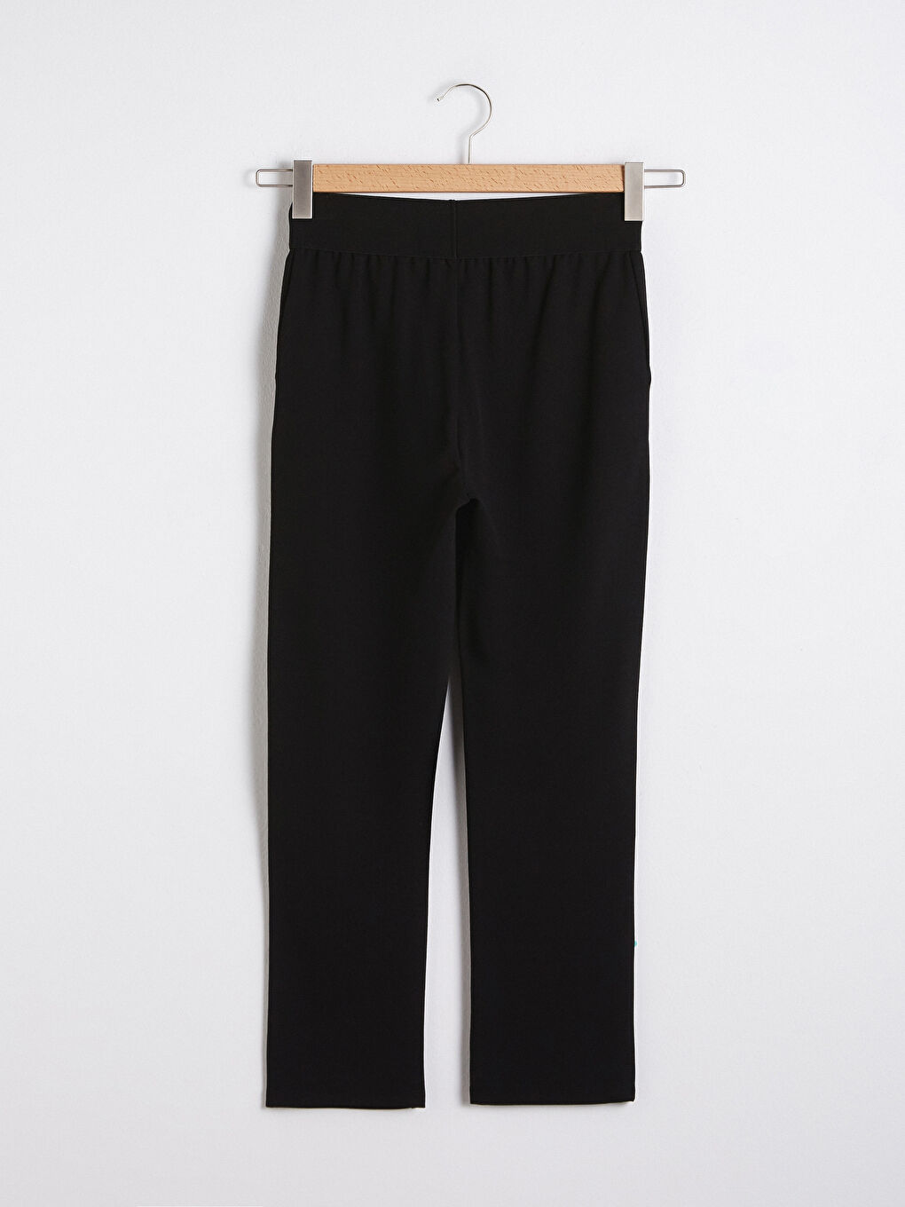 Siyah Beli Lastikli Krep Pantolon-7