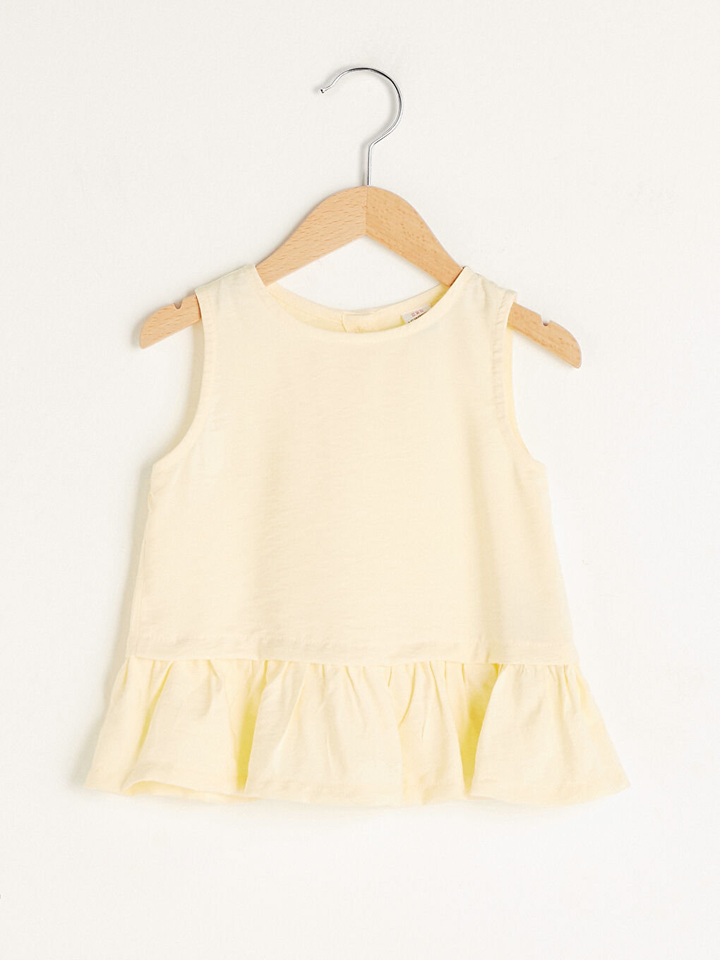 Sarı Bisiklet Yaka Basic Poplin Kız Bebek Bluz