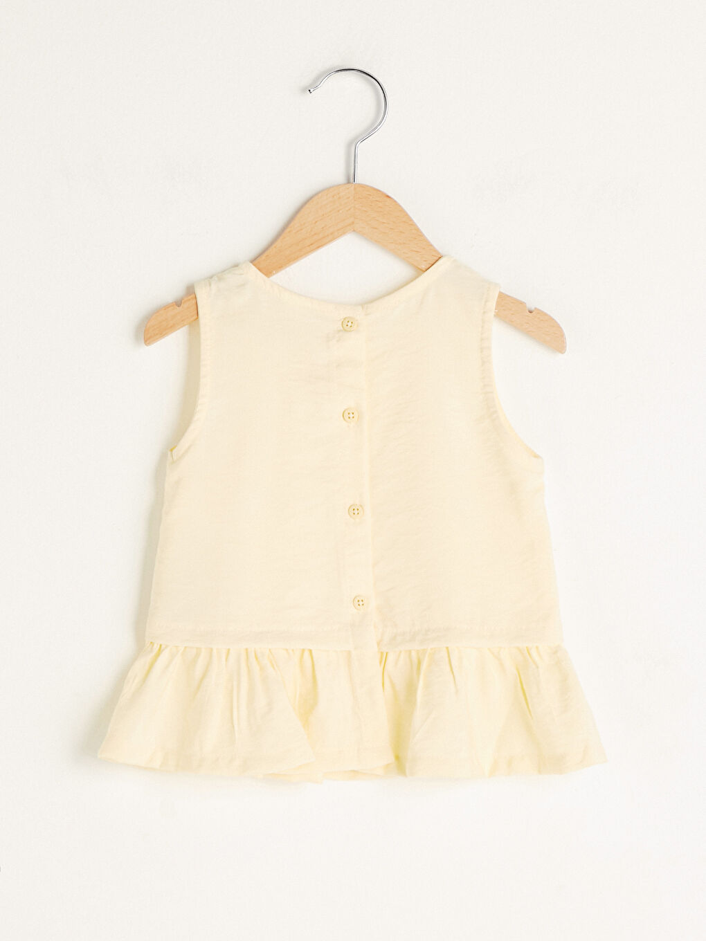 Sarı Bisiklet Yaka Basic Poplin Kız Bebek Bluz-1