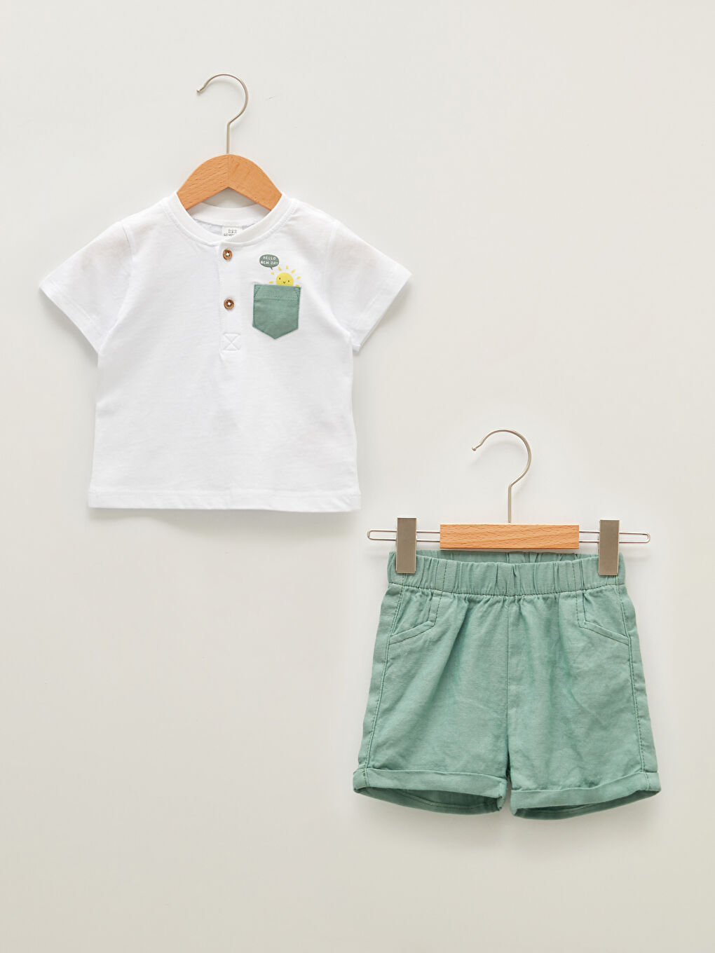 Crew Neck Short Sleeve Baby Boy T-Shirt Shorts Set