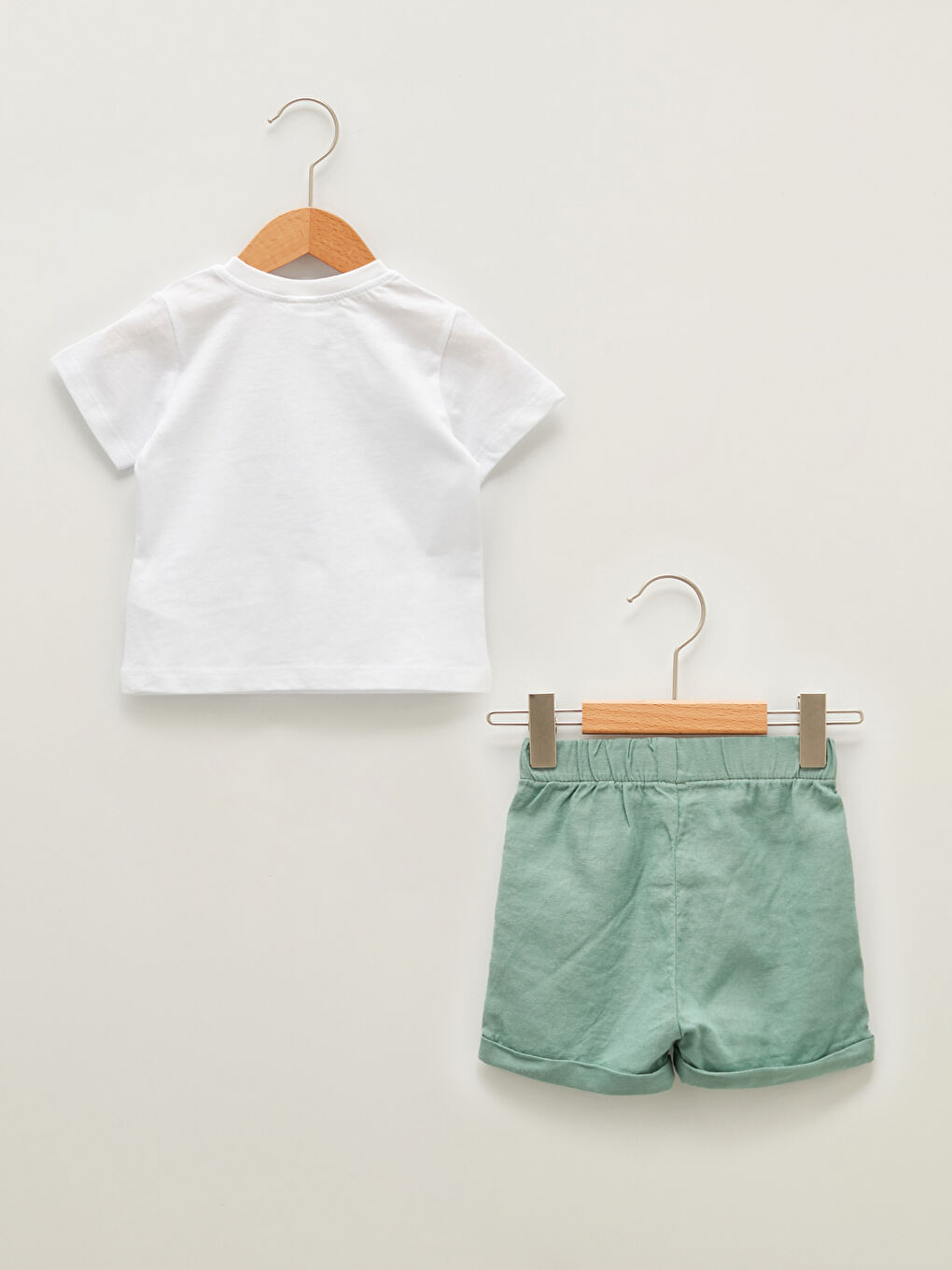 Crew Neck Short Sleeve Baby Boy T-Shirt Shorts Set-1