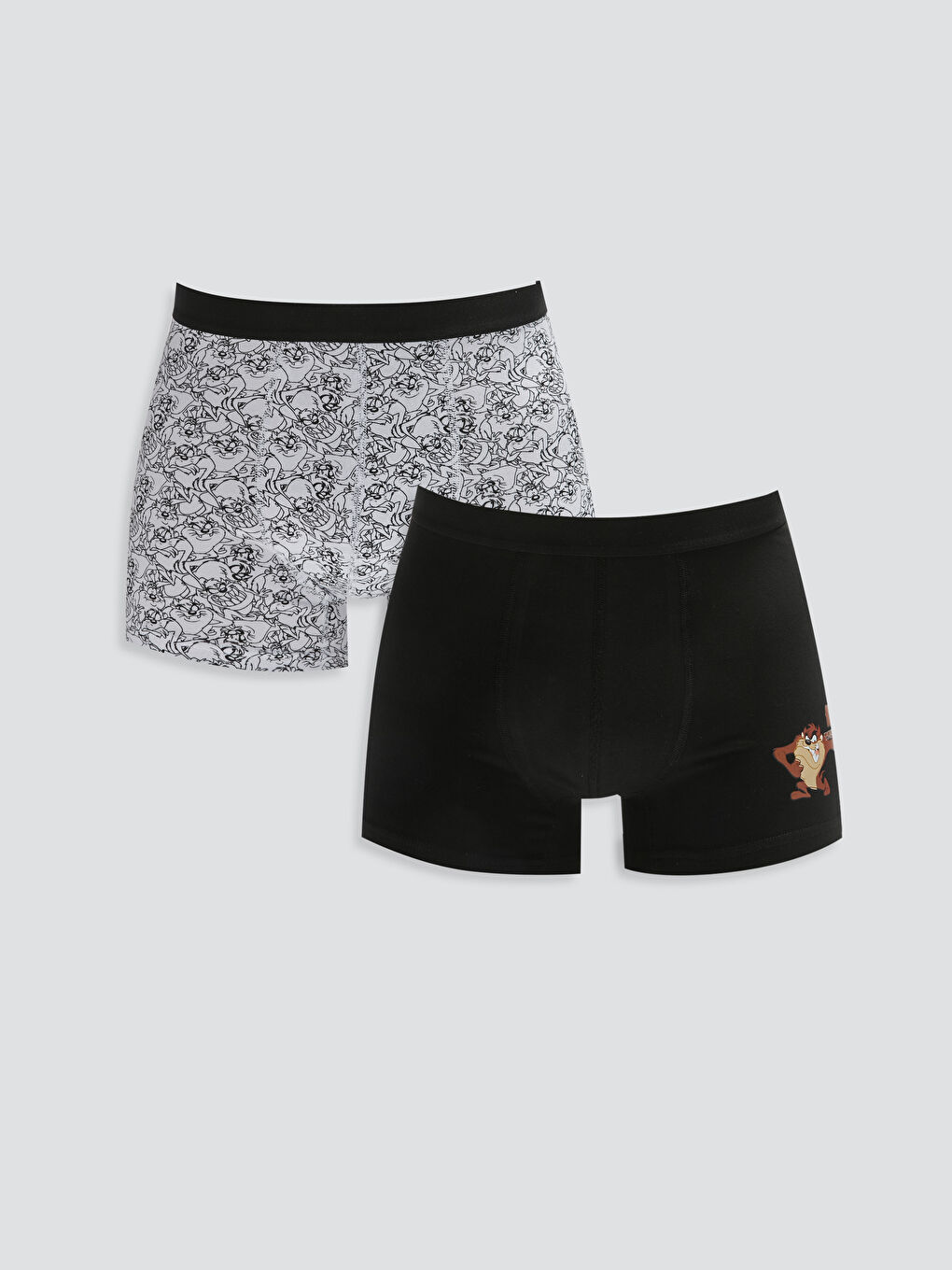 Beyaz Standart Kalıp Tazmanya Baskılı Erkek Boxer 2'li