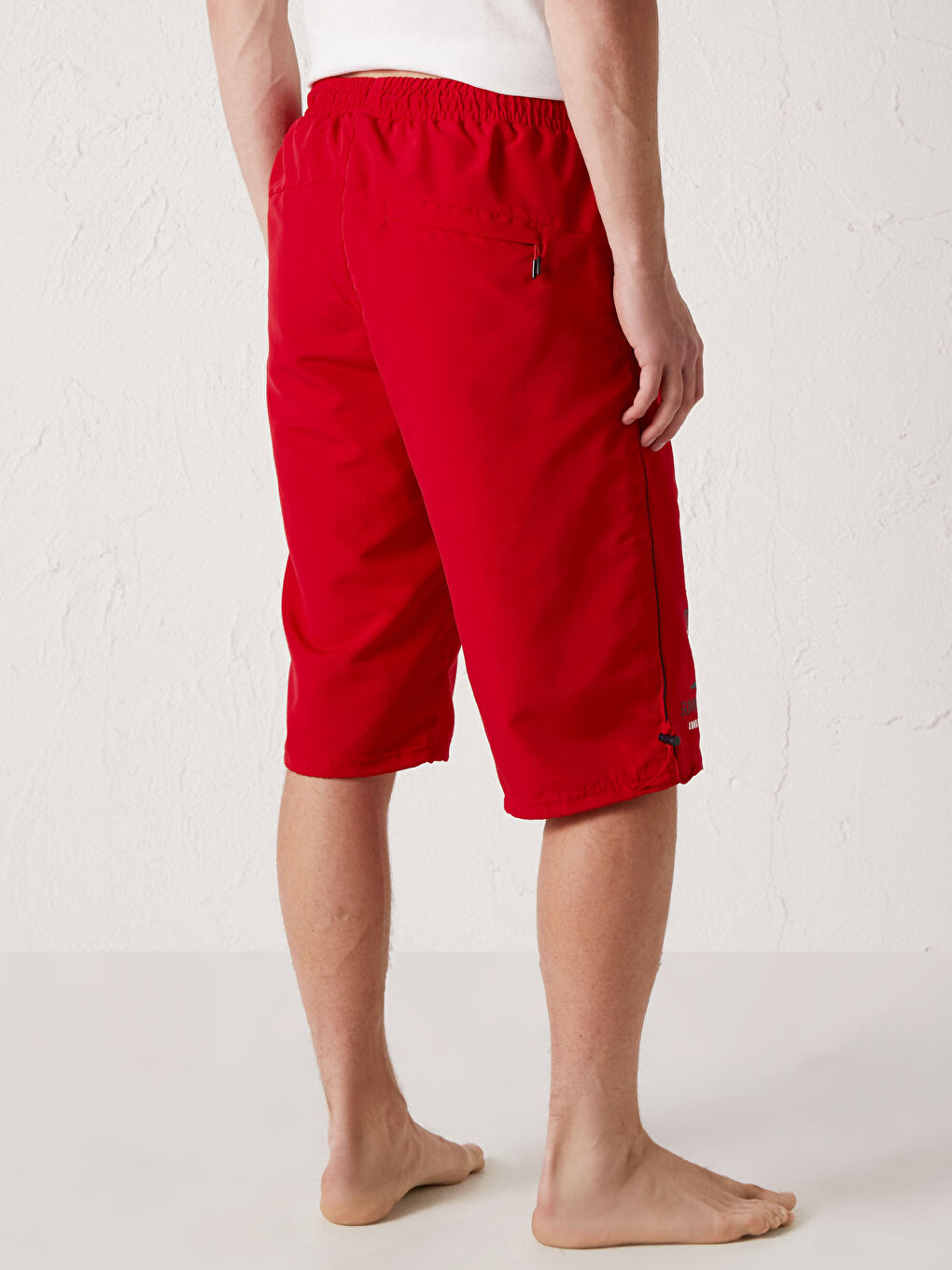 Below Knee Printed Men's Swim Shorts-7