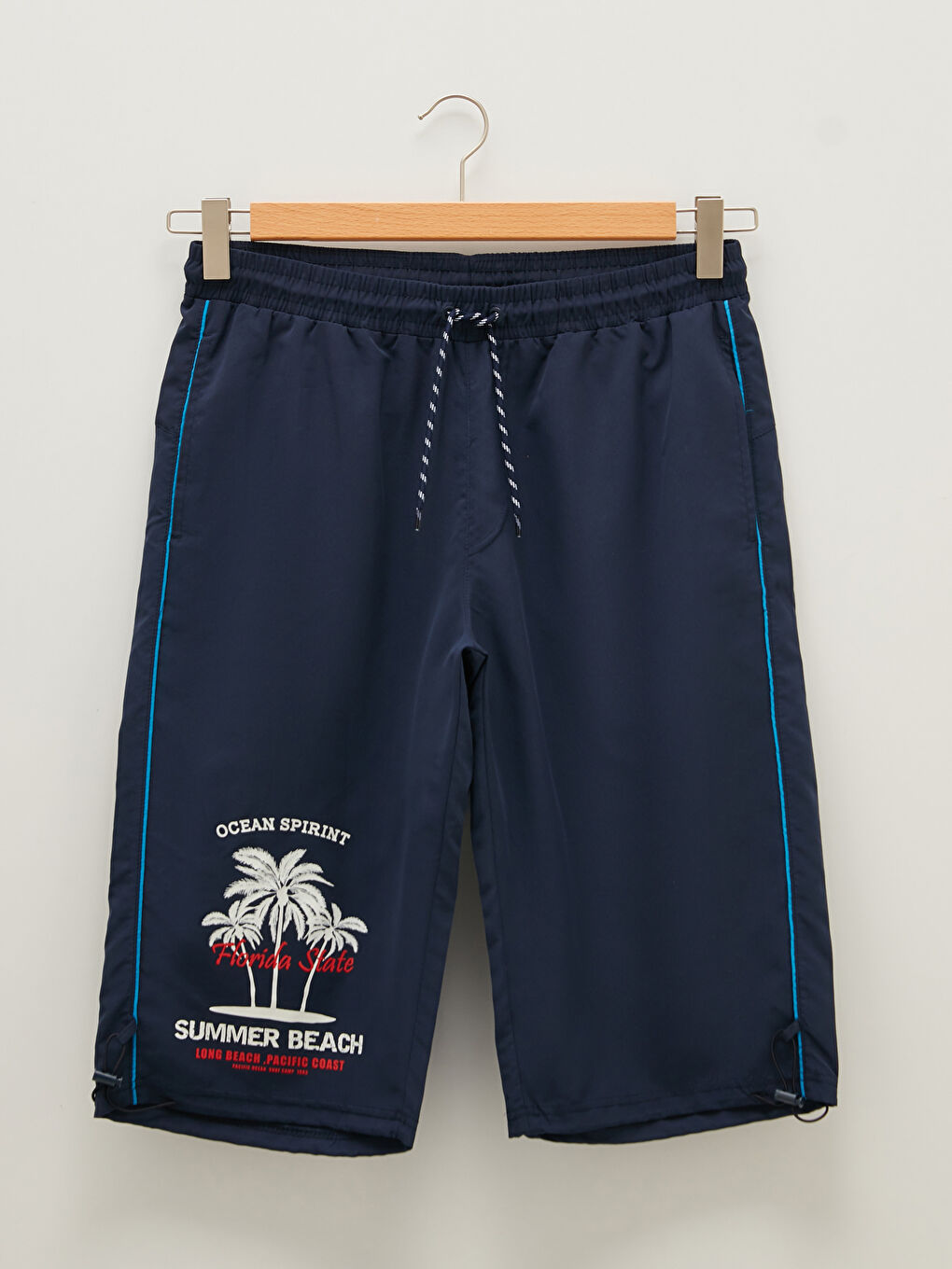 Below Knee Printed Men's Swim Shorts-4