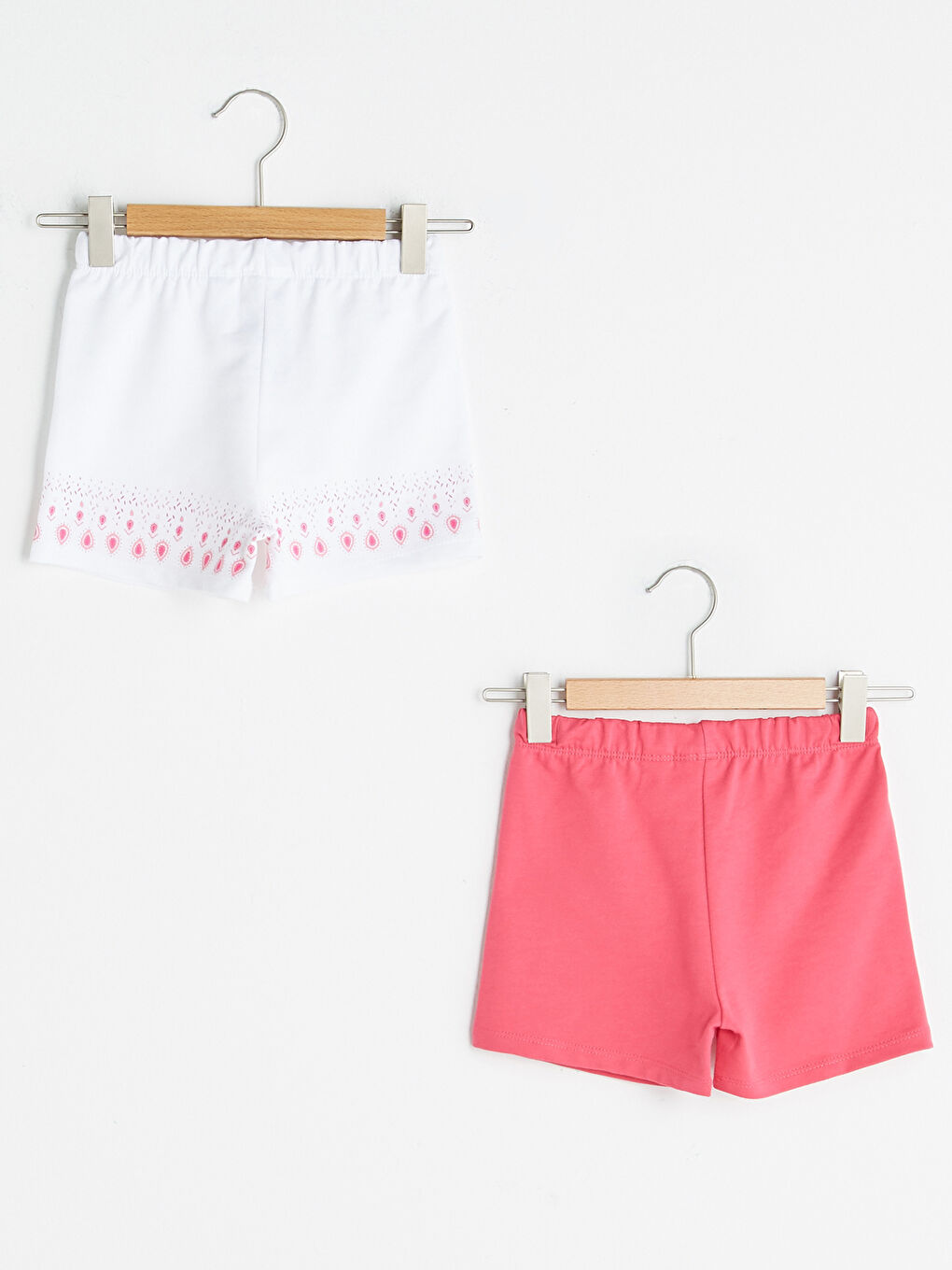 شورت بناتي بيبي قطن بخصر مطاطي قطعتين-1