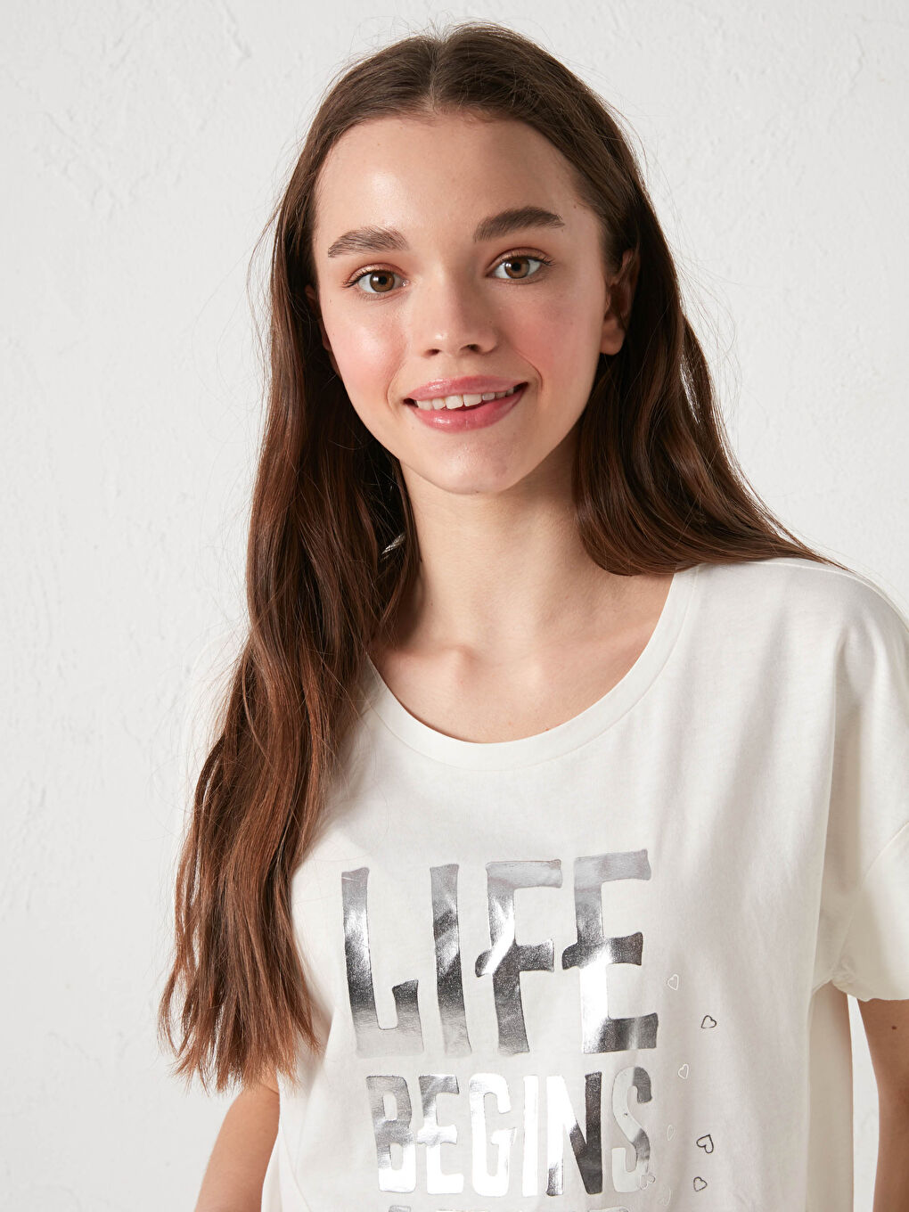 طقم بيجامة ياقة دائرية كم قصير مطبوع قطن للسيدات-3