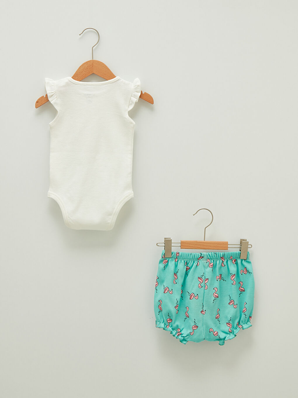 Ensemble Bébé Fille Imprimé Body à Boutons-Pression et Short Col Rond 2 Pièces-1