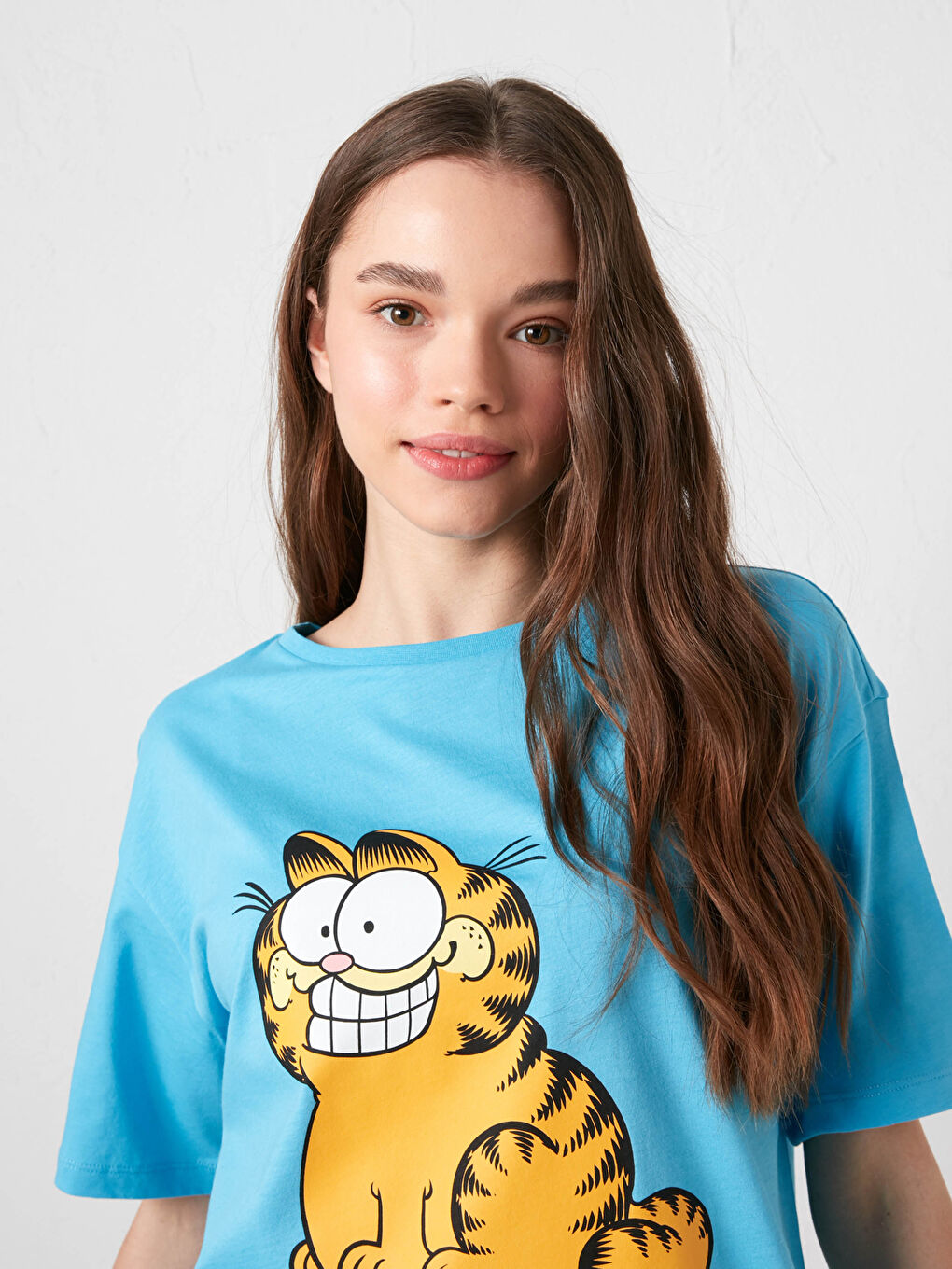 Siyah Bisiklet Yaka Garfield Baskılı Kısa Kollu Kadın Taytlı Pijama Takımı-2