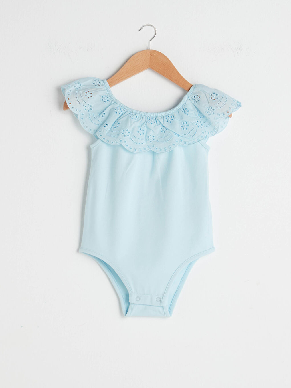 Frilly Boat Neck Basic Baby Girl Snap Body