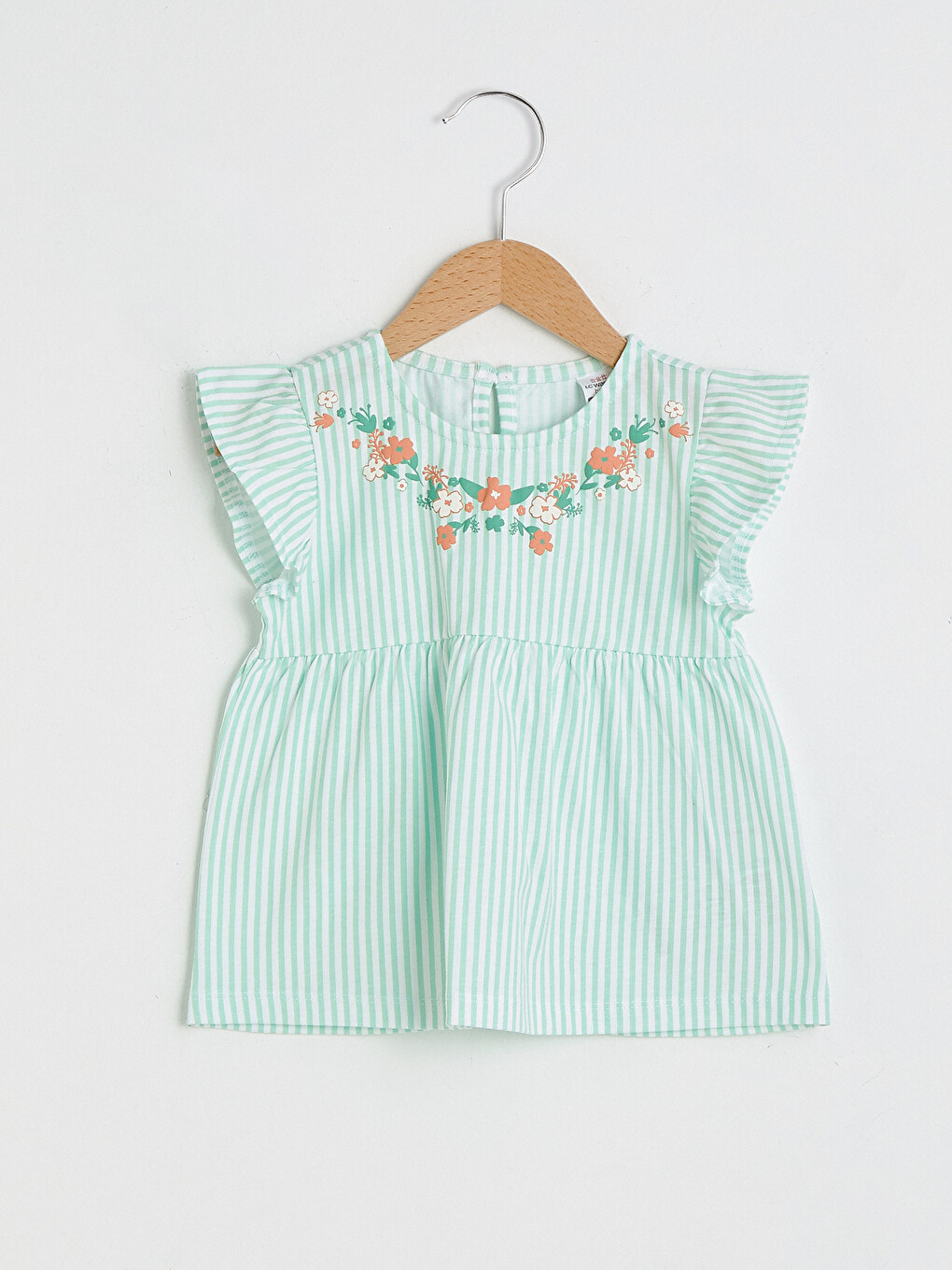 Crew Neck Short Sleeve Striped Baby Girls' T-Shirt
