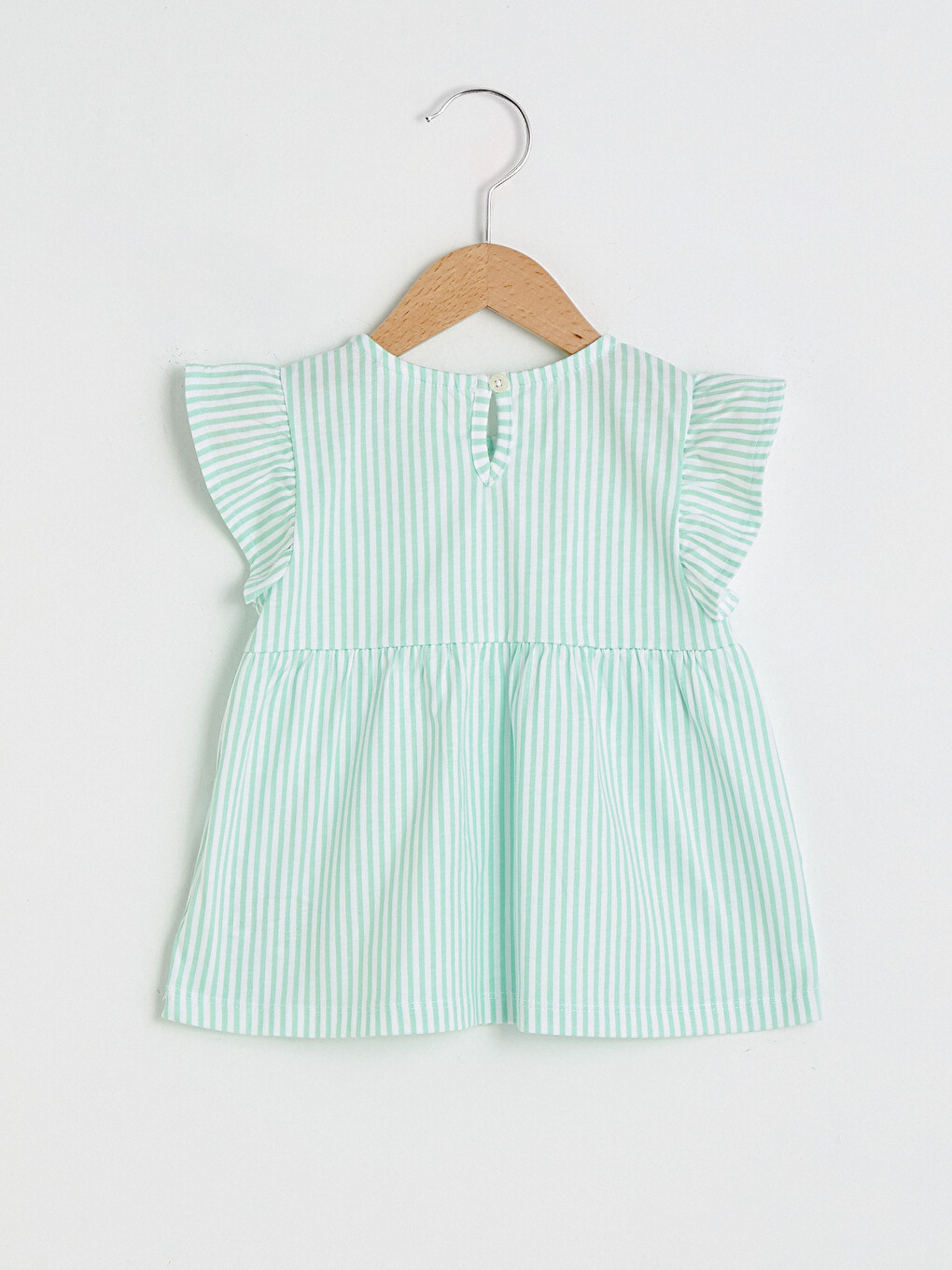 Crew Neck Short Sleeve Striped Baby Girls' T-Shirt-1