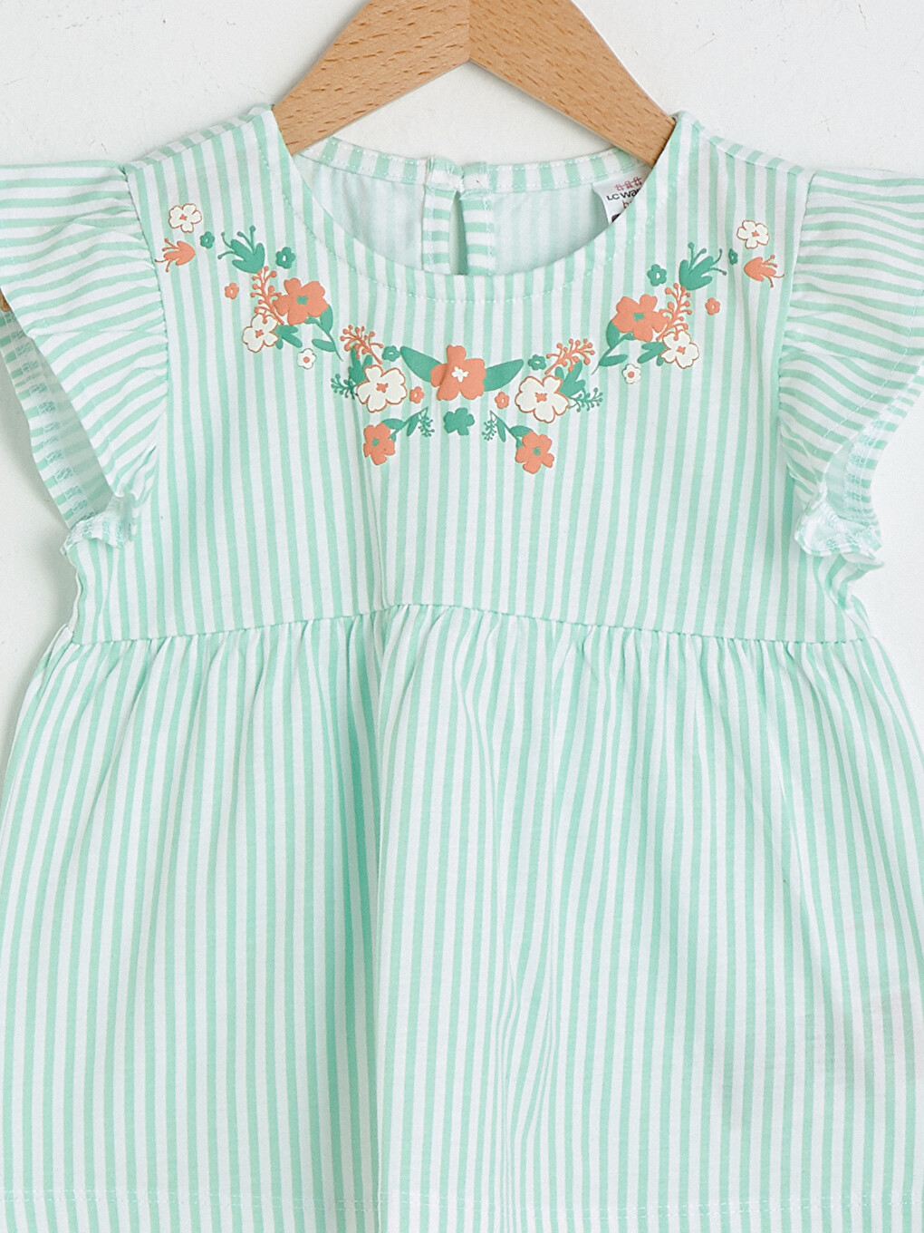 Crew Neck Short Sleeve Striped Baby Girls' T-Shirt-2