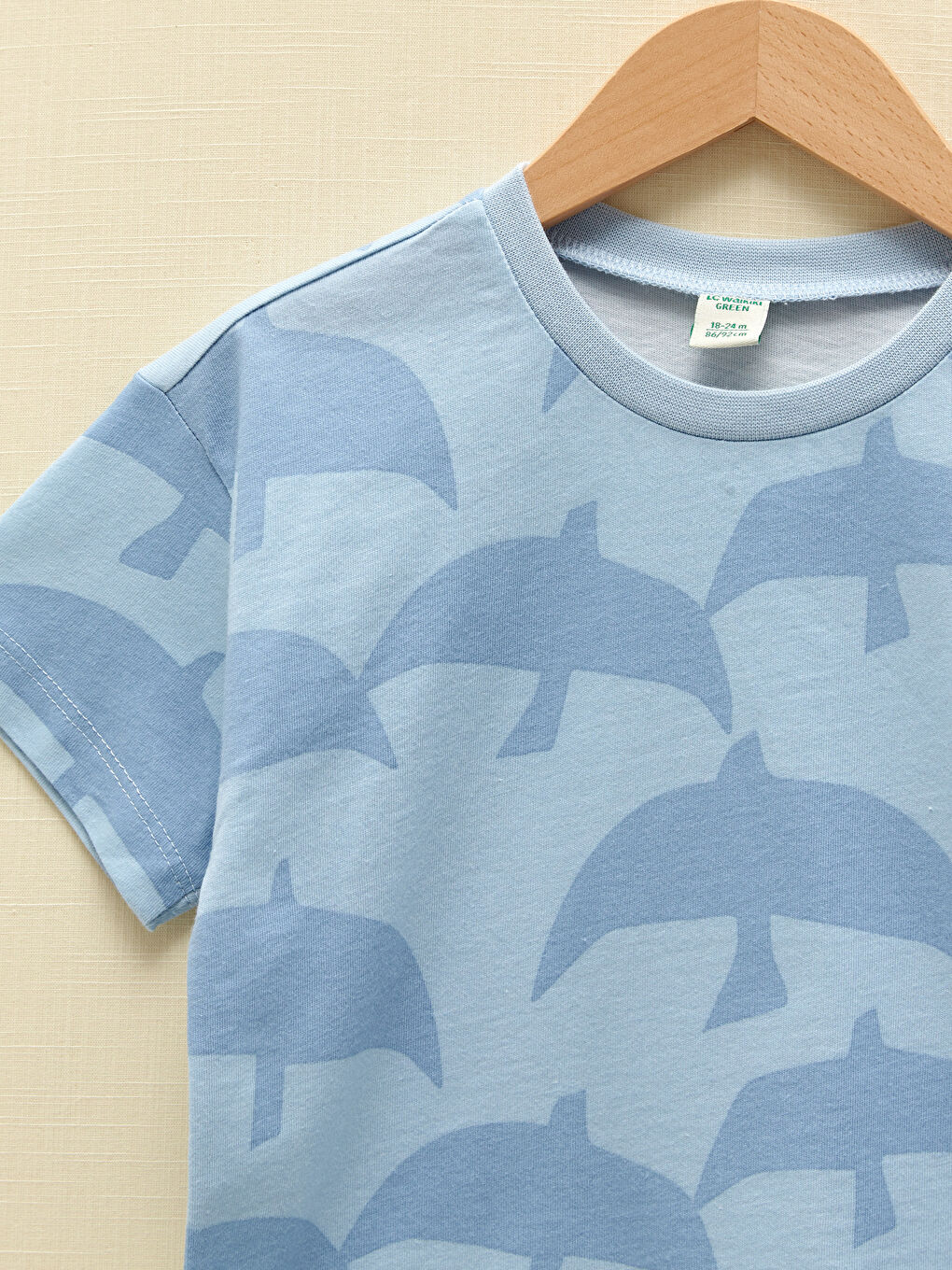 Mavi Bisiklet Yaka Kısa Kollu Baskılı Erkek Bebek Tişört-3