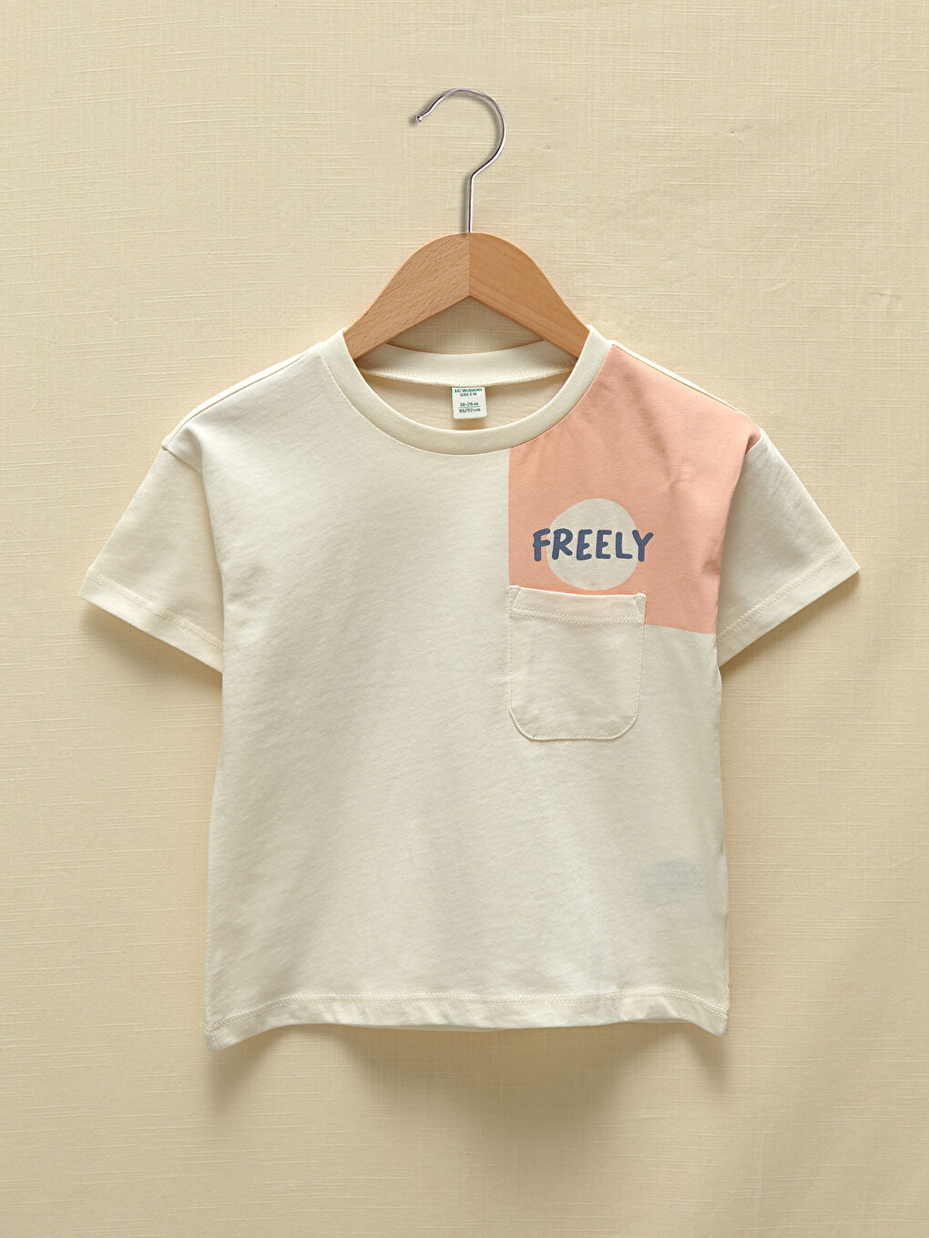 تيشيرت للأولاد الرضع مطبوع بياقة دائرية وكم قصير