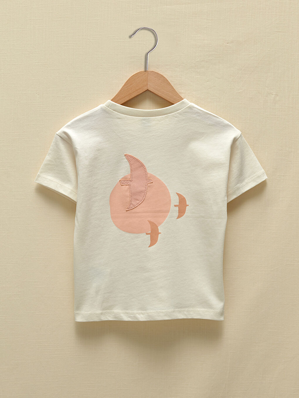 تيشيرت للأولاد الرضع مطبوع بياقة دائرية وكم قصير-1