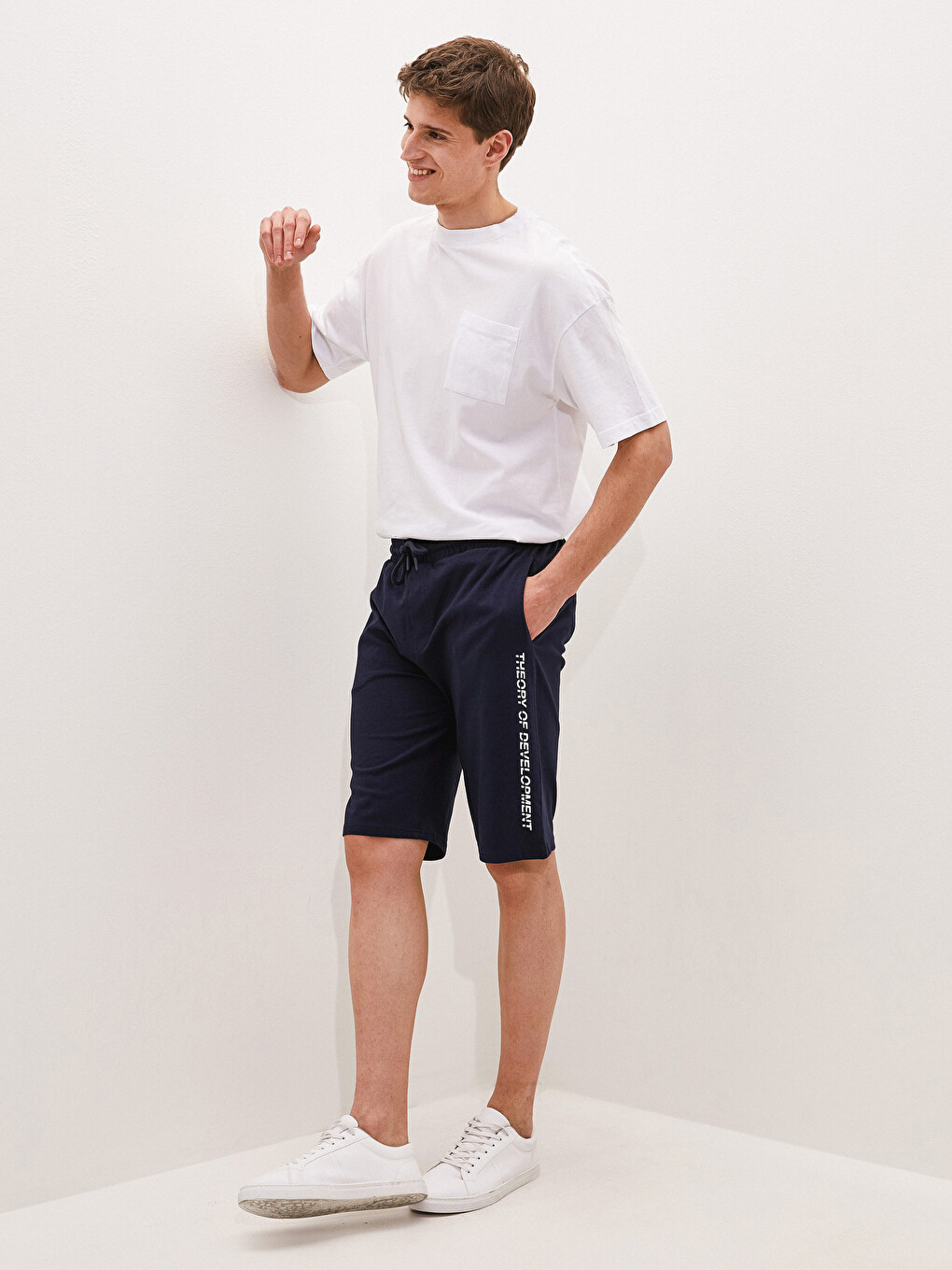 Pantaloni Scurți Sport Din Bumbac Pieptănat Pentru Bărbați, Croială Îngustă