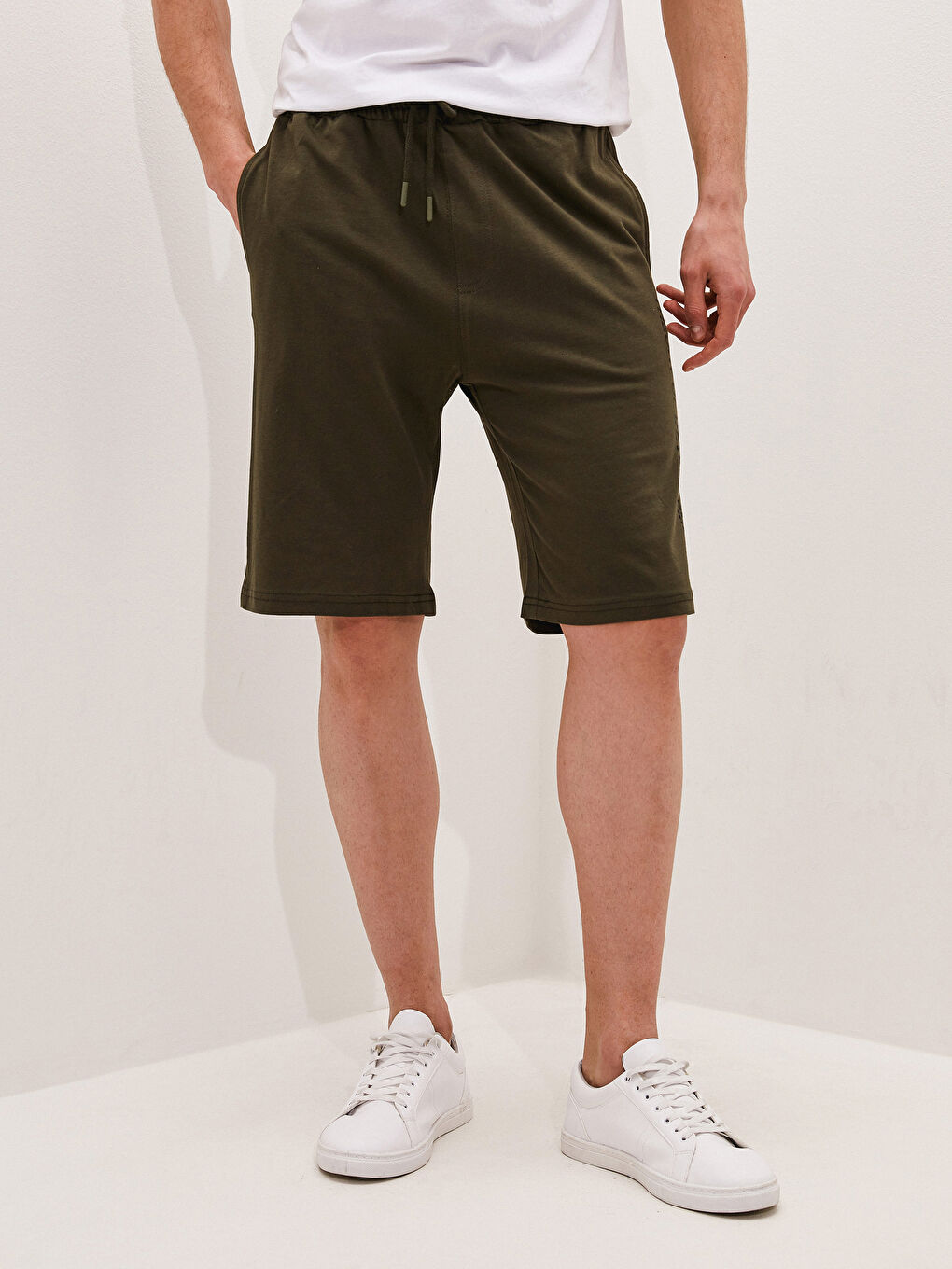 Узкие Спортивные Шорты из Чесаного Хлопка для Мужчин-2